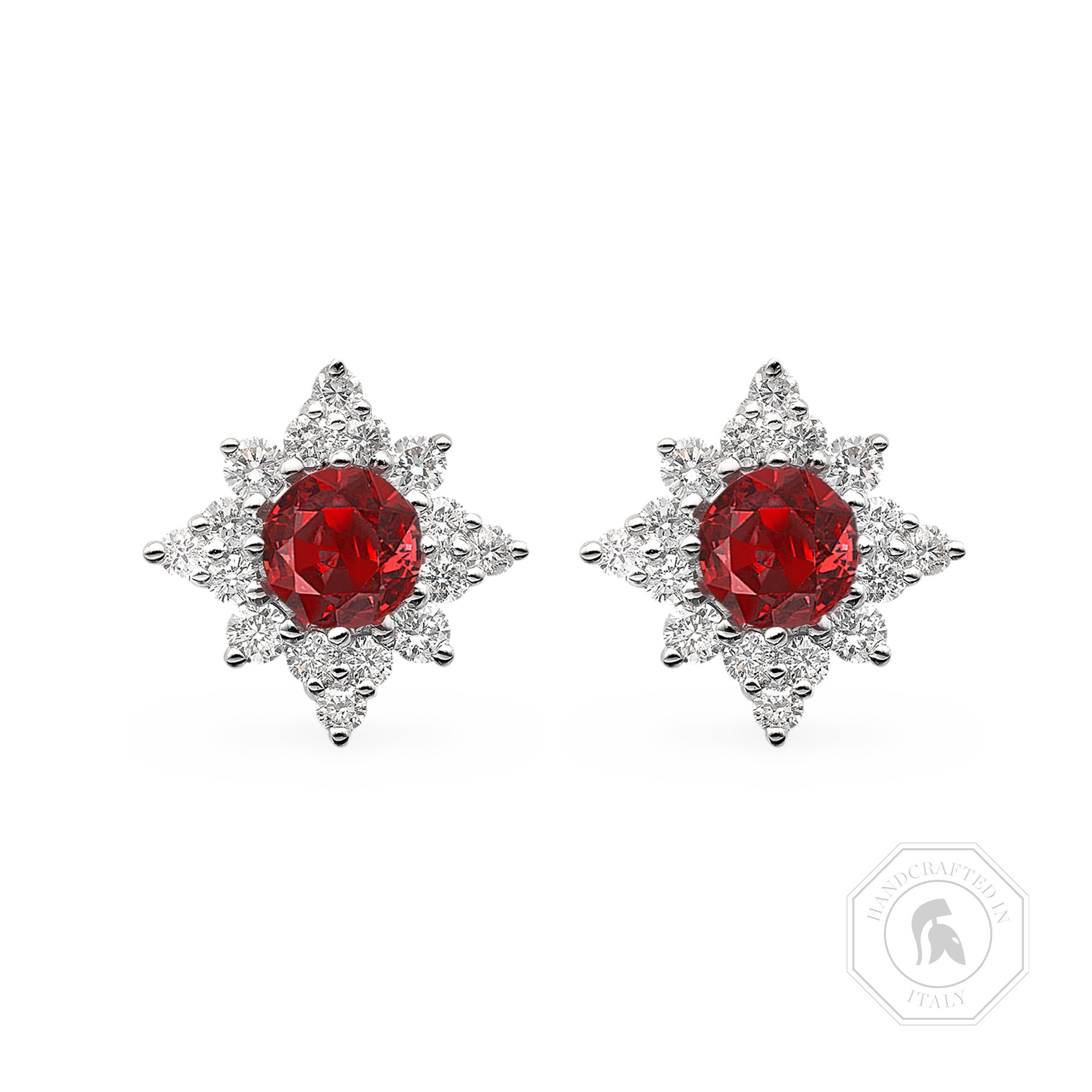 Star Struck Ruby Stud Earrings Brilliant cut, Claw set_1