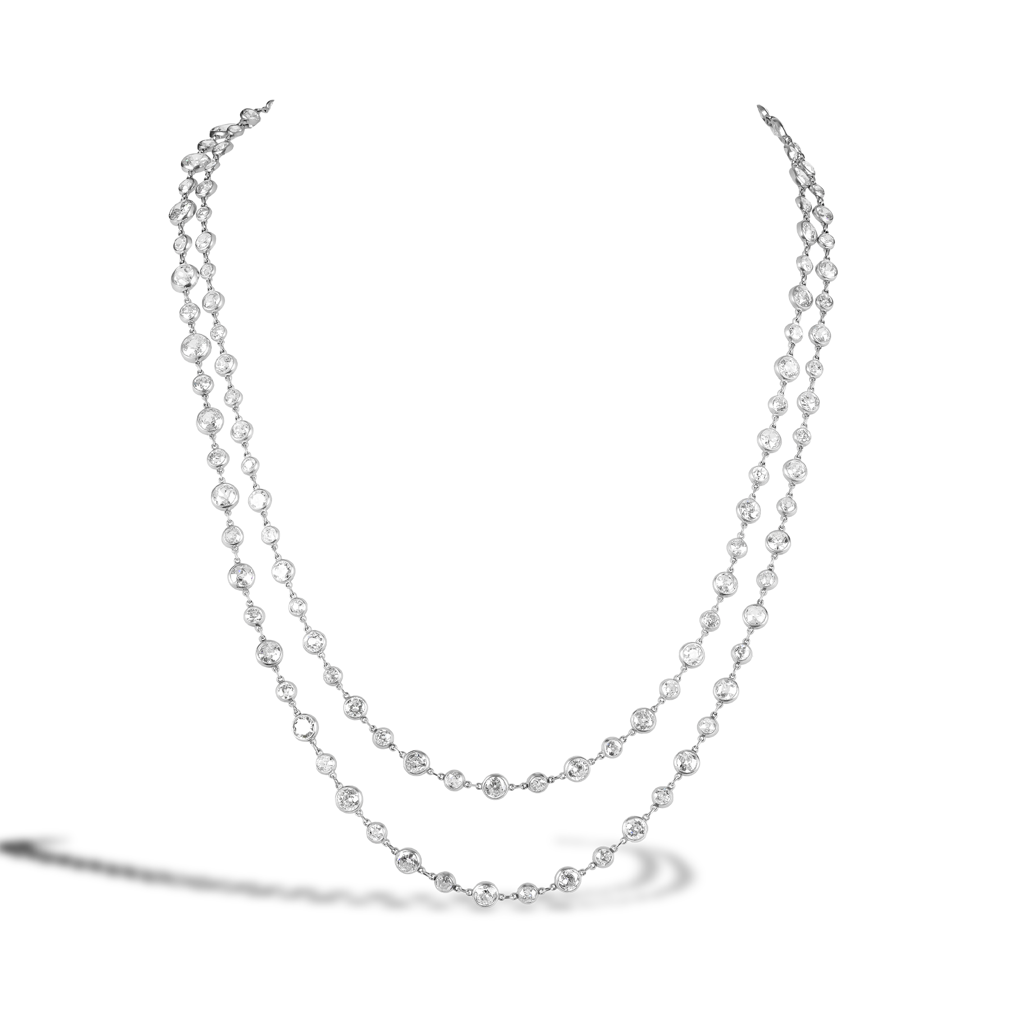 Edwardian Old Cut Diamond Necklace Old Cut, Spectacle Set_1