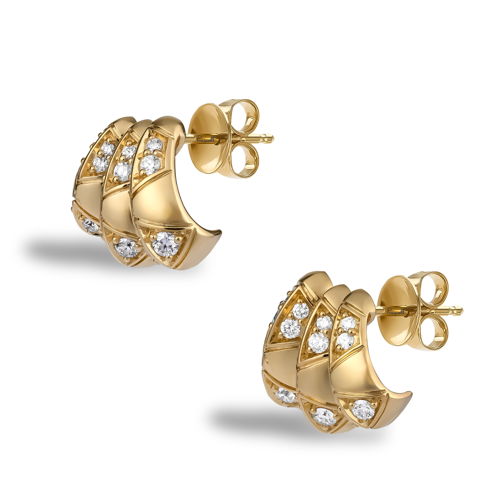 Origins Large Diamond Set Cuff Earrings Brilliant cut, Claw set_2