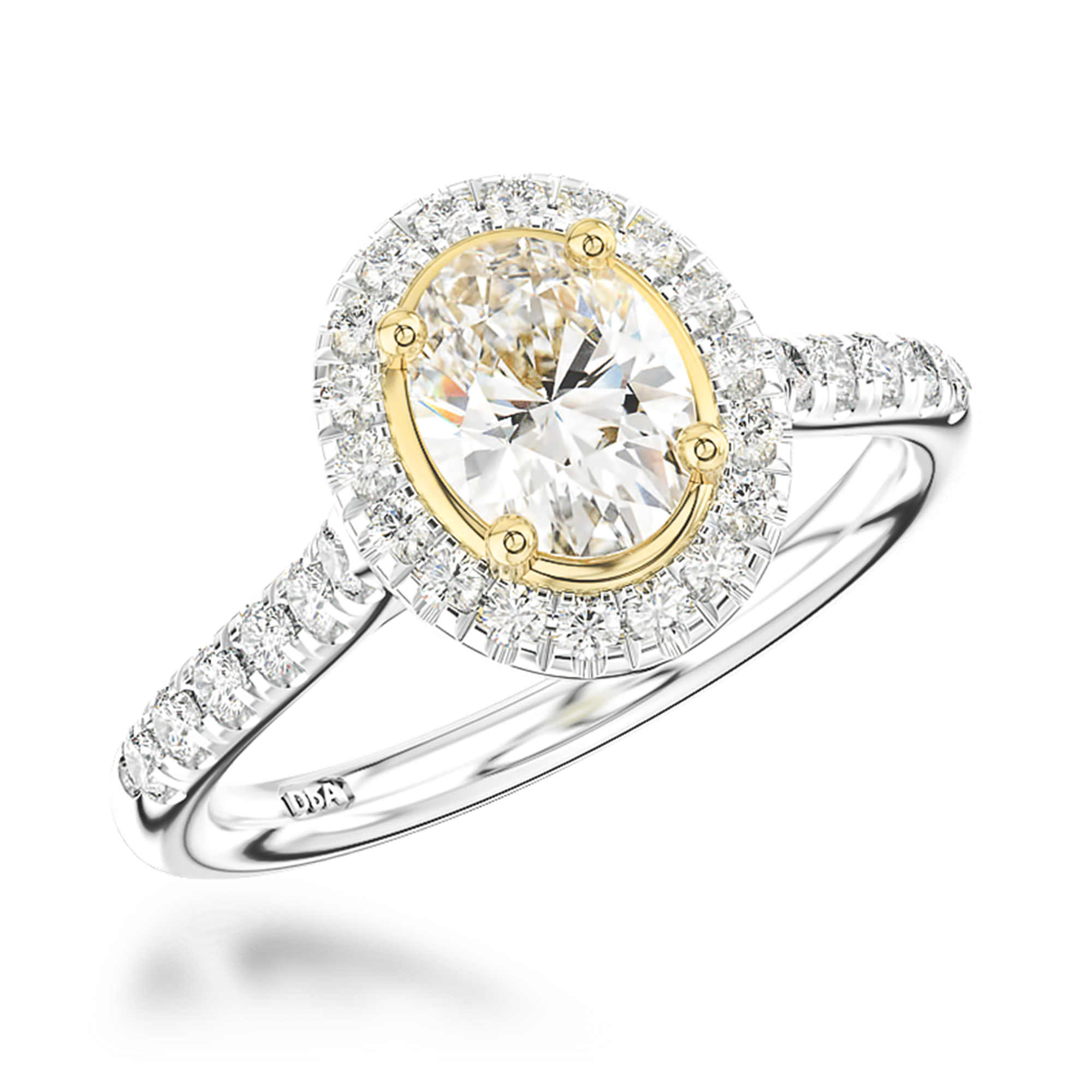0.41CT Diamond Cluster Ring Oval Cut, Cluster, Brilliant Shoulders_1