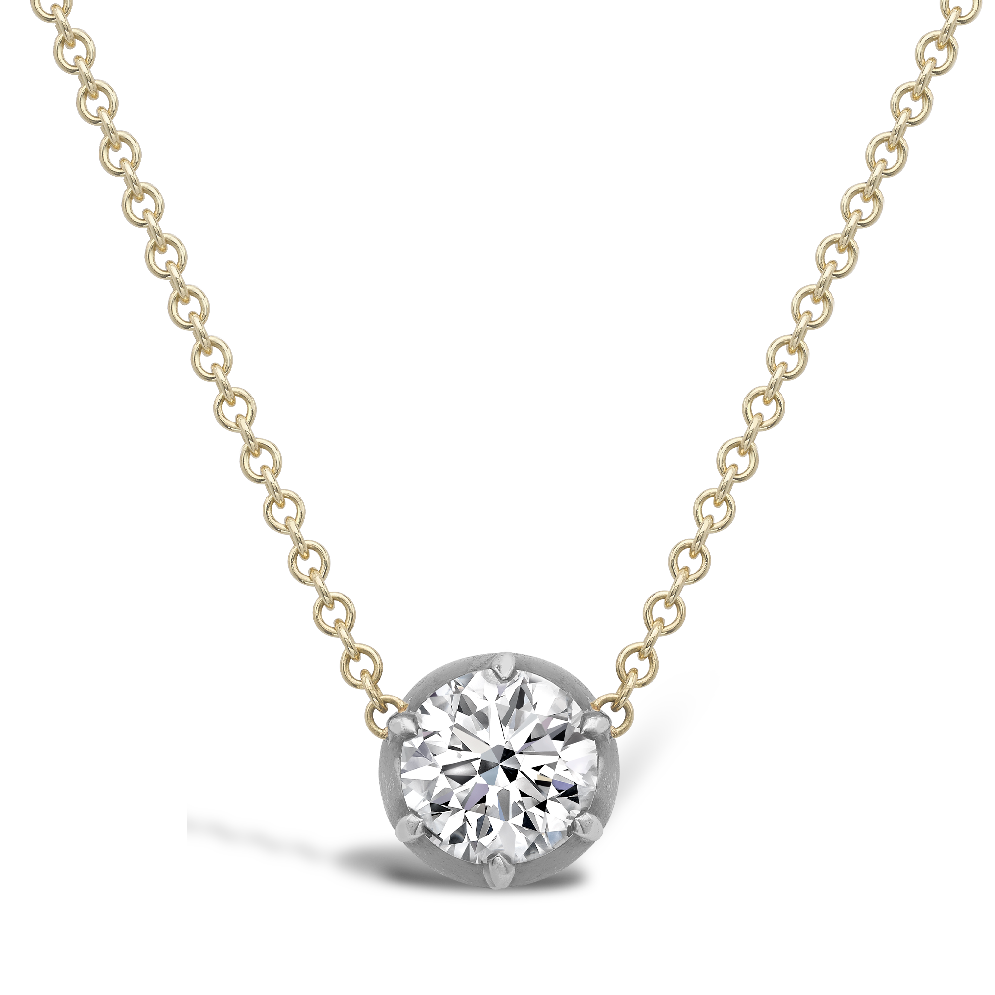 Georgian Setting Diamond Solitaire Pendant Brilliant cut, Claw set_1