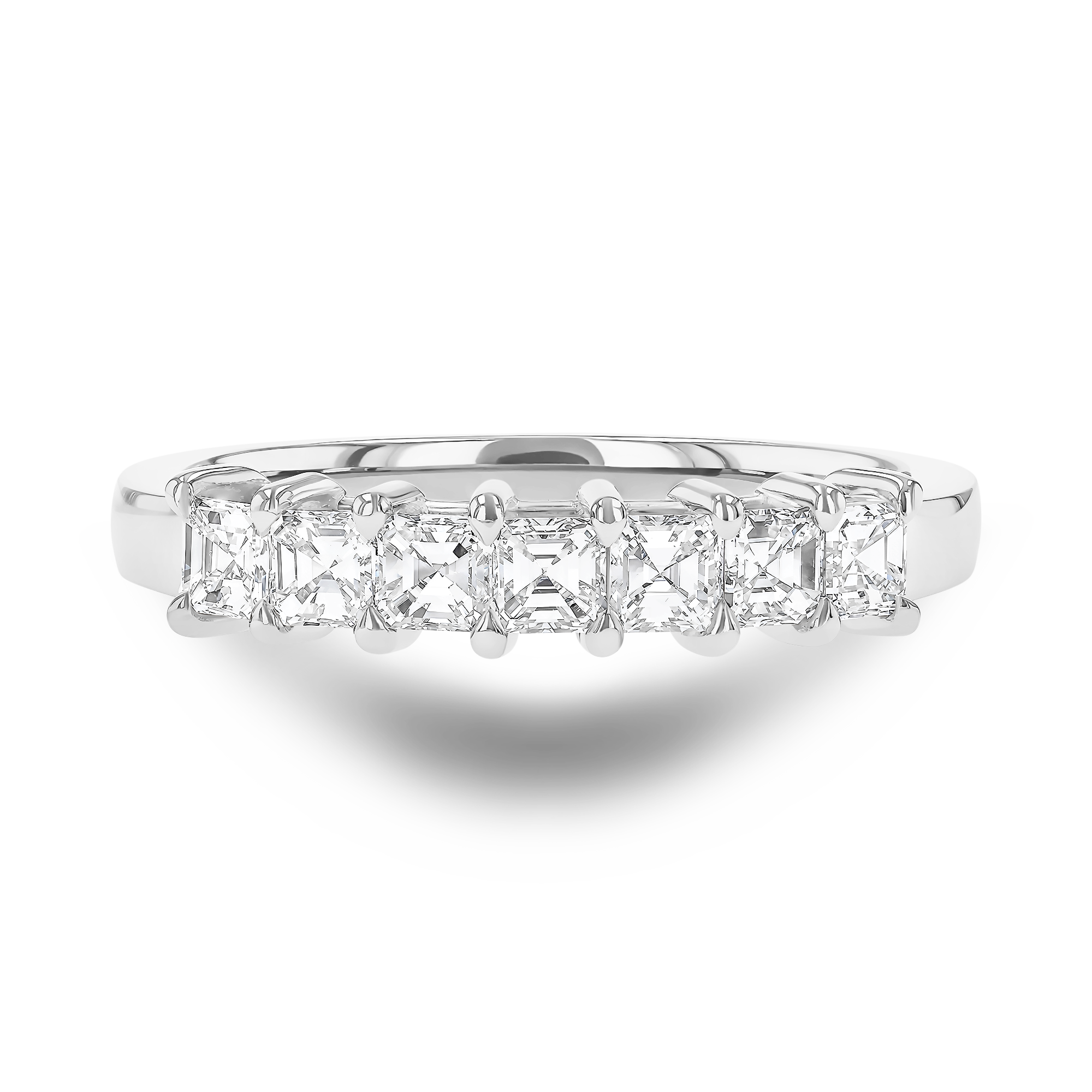 Asscher Cut 0.70ct Diamond Half Eternity Ring Asscher Cut, Claw Set_2