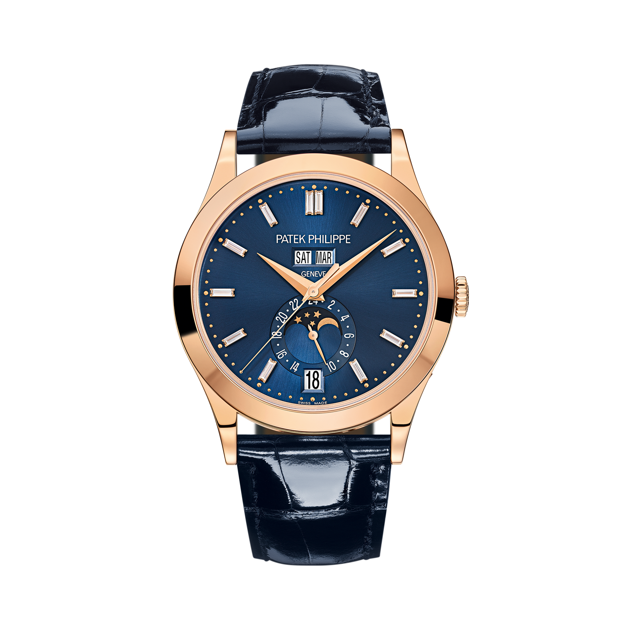 Patek Philippe Complications 38.5mm, Blue Dial, Diamond Baton Numerals_1