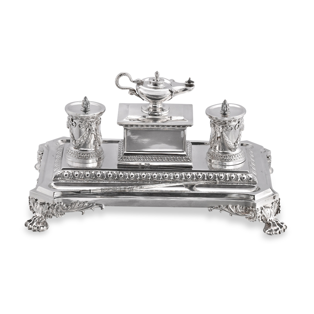 Silver Victorian Inkstand Hallmarked London_1