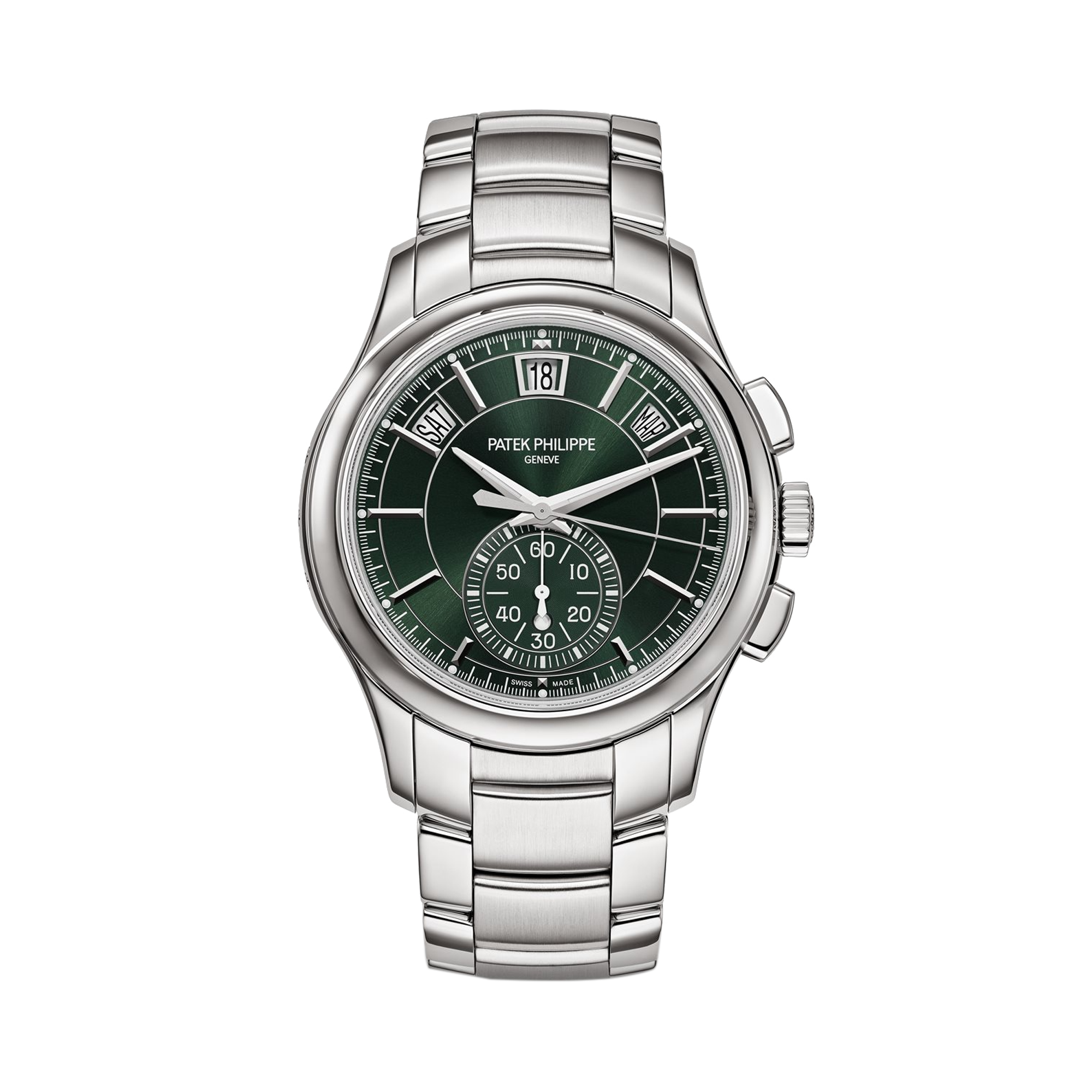Patek Philippe Complications 42mm, Olive Green Dial, Baton Numerals_1