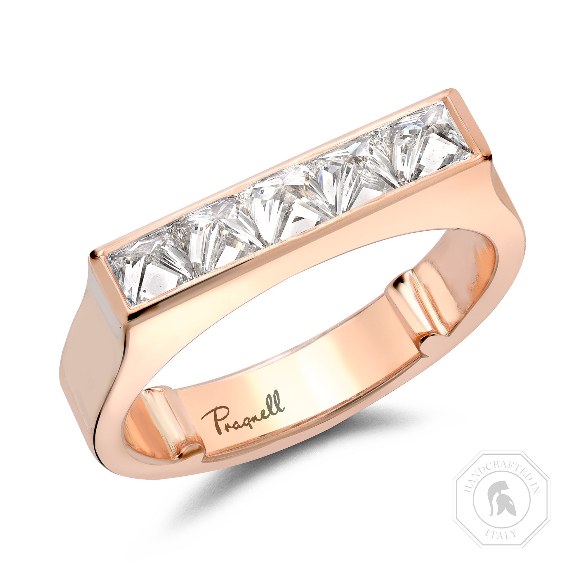 RockChic 0.81ct Diamond Flat-Topped Five Stone Ring Inverted Princess Cut, Channel Set_1