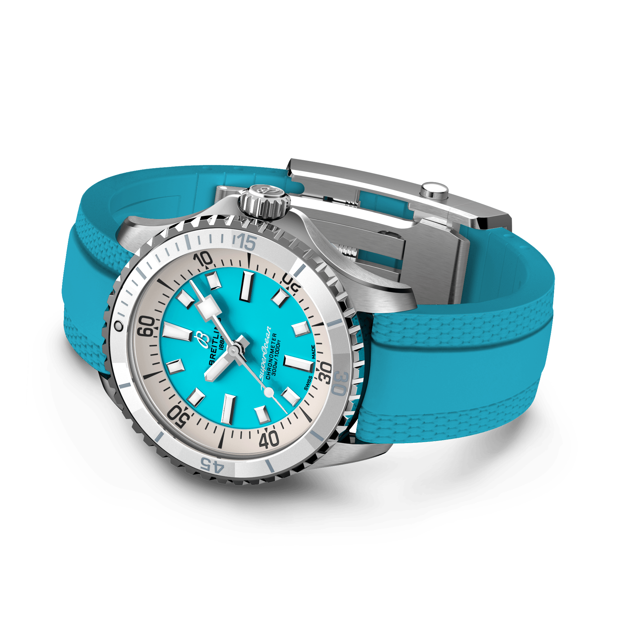 Breitling Superocean Automatic 36 36mm, Turquoise Dial, Arabic/Baton Numerals_4