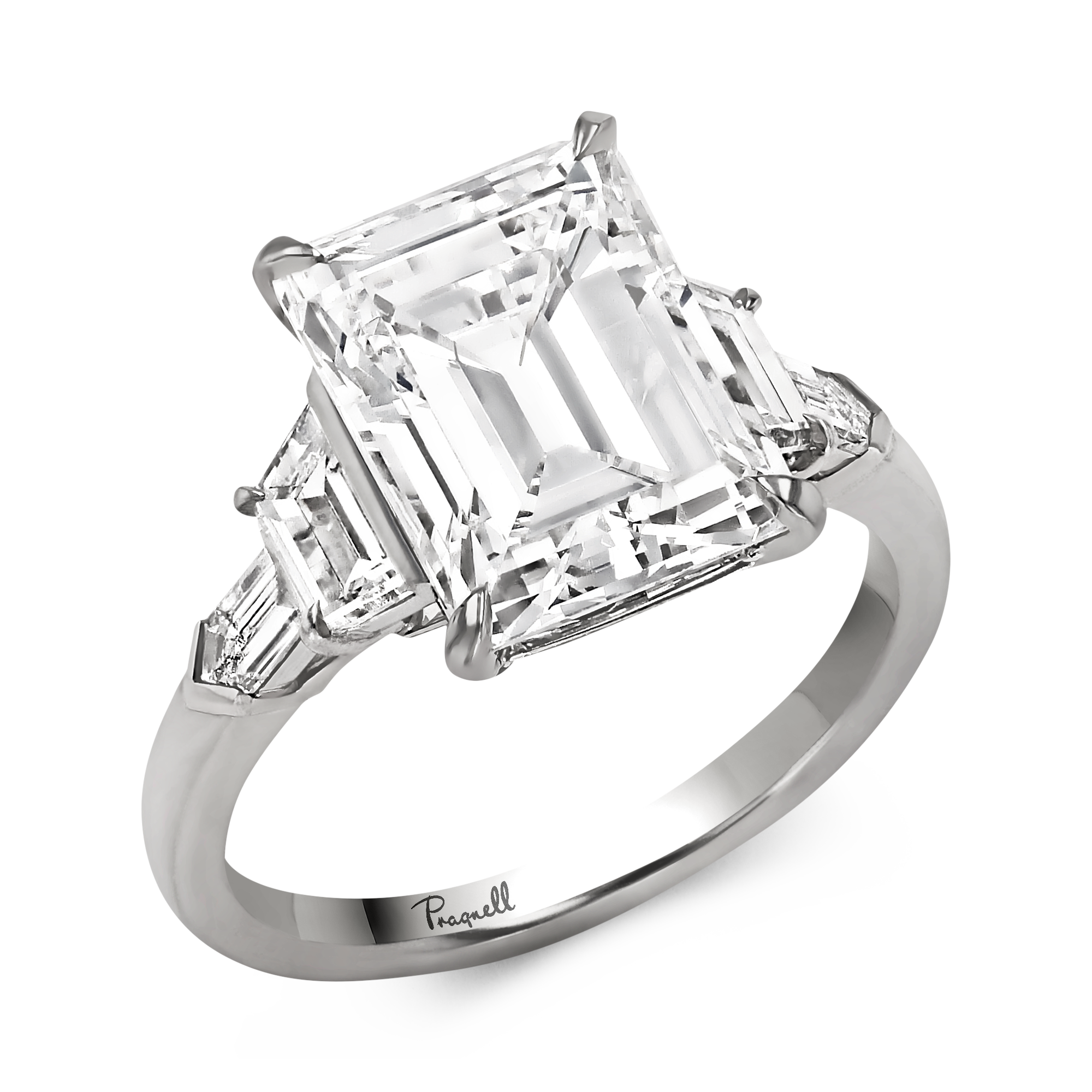 Masterpiece 5.02ct Emerald Cut Diamond Solitaire Ring Emerald, Cut, Claw Set_1
