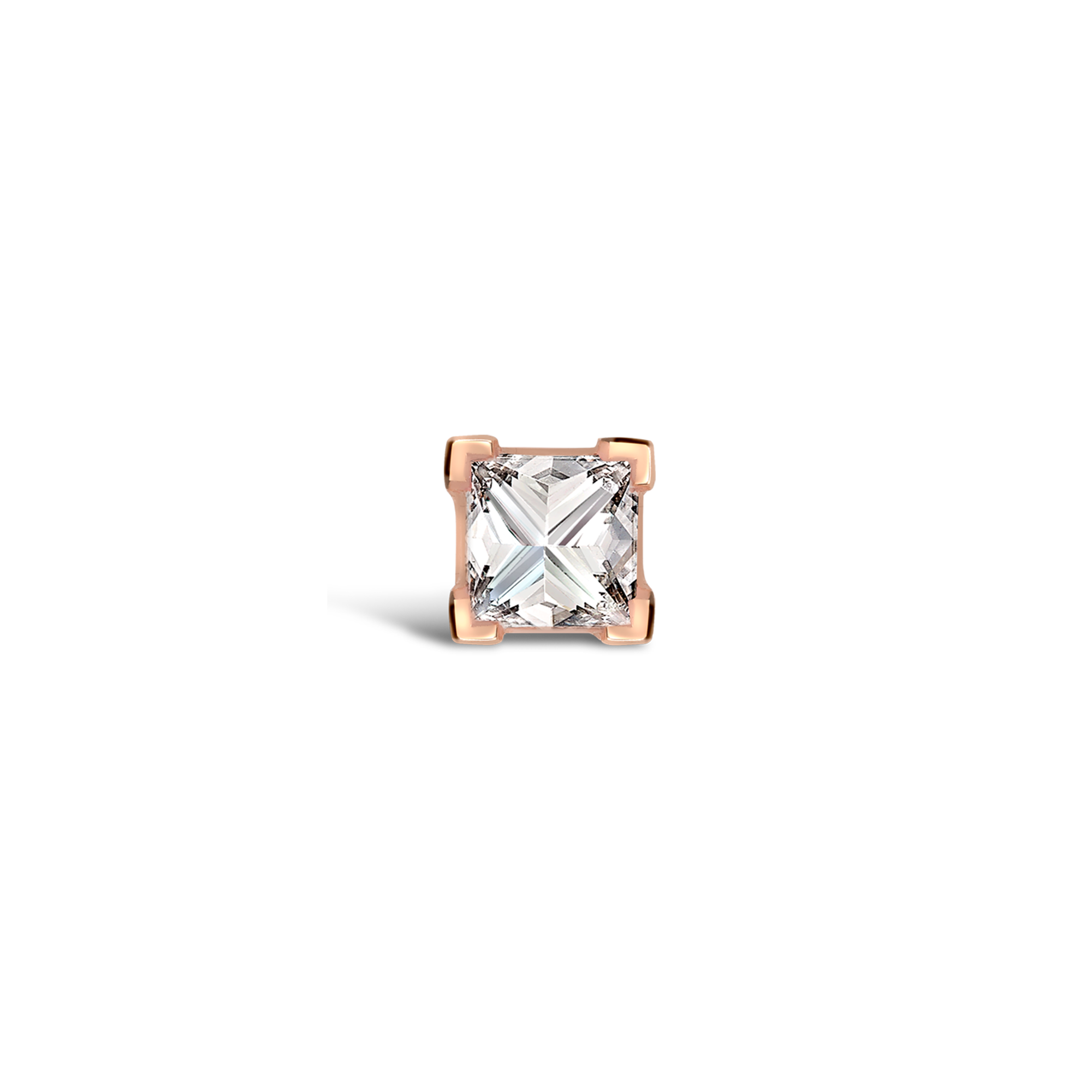 RockChic Diamond Solitaire Earring Princess Cut, Claw Set_1