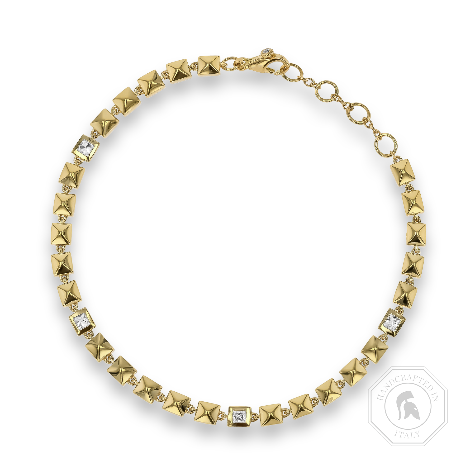 RockChic 0.34ct Inverted Princess Cut Diamond Bracelet Princess Cut, Rubover Set_1