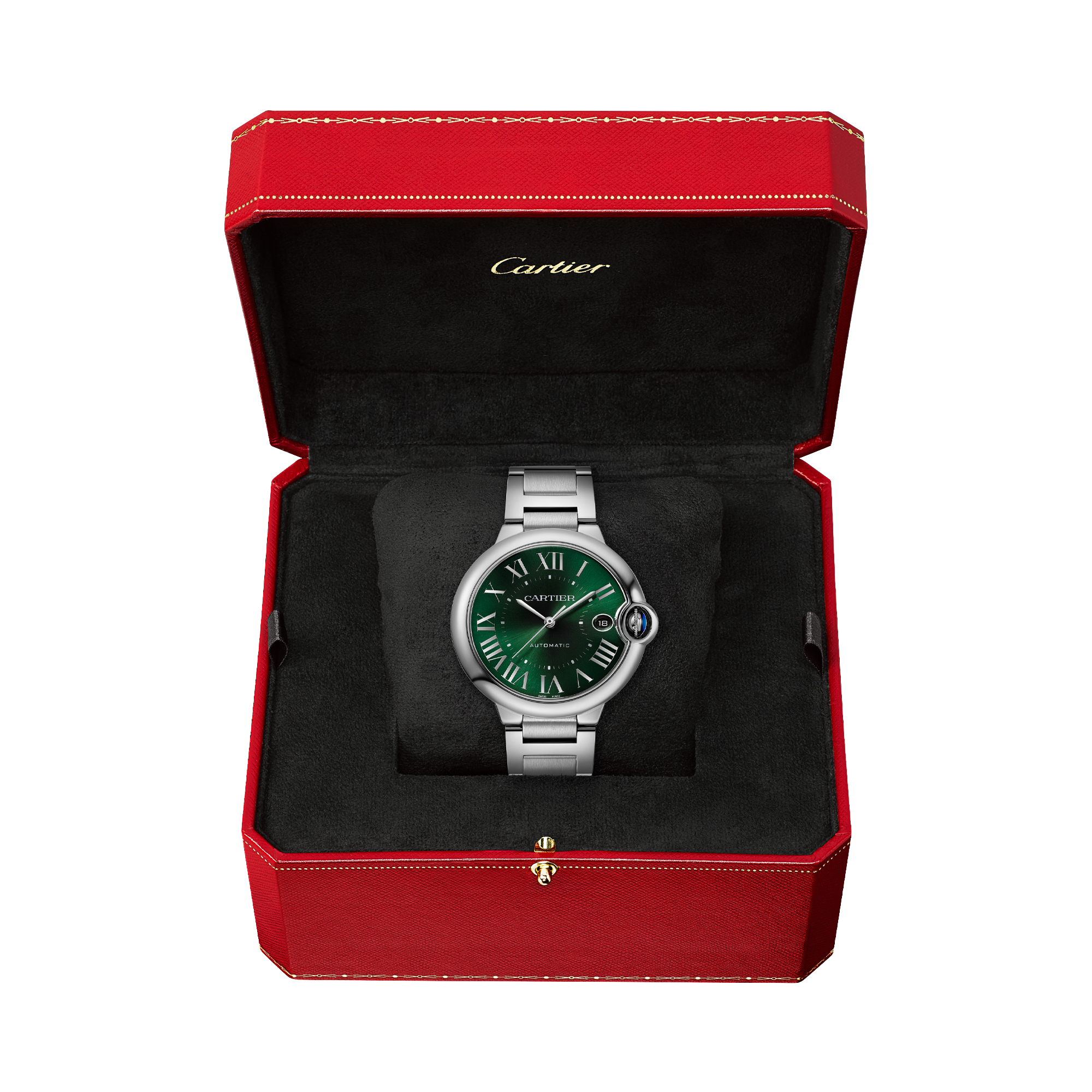 Cartier Ballon Bleu 40mm, Green Dial, Roman Numerals_5