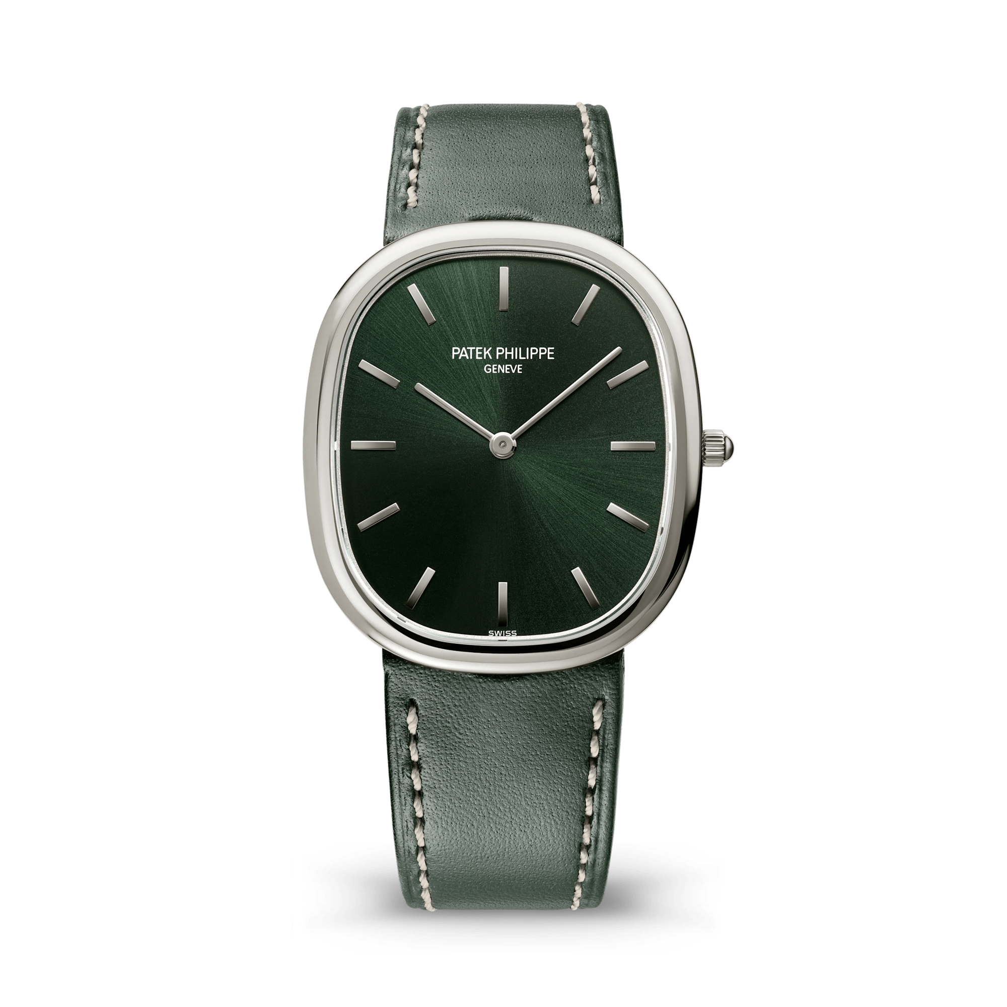 Patek Philippe Golden Ellipse 31.1mm, Olive Green Dial, Baton Numerals_1