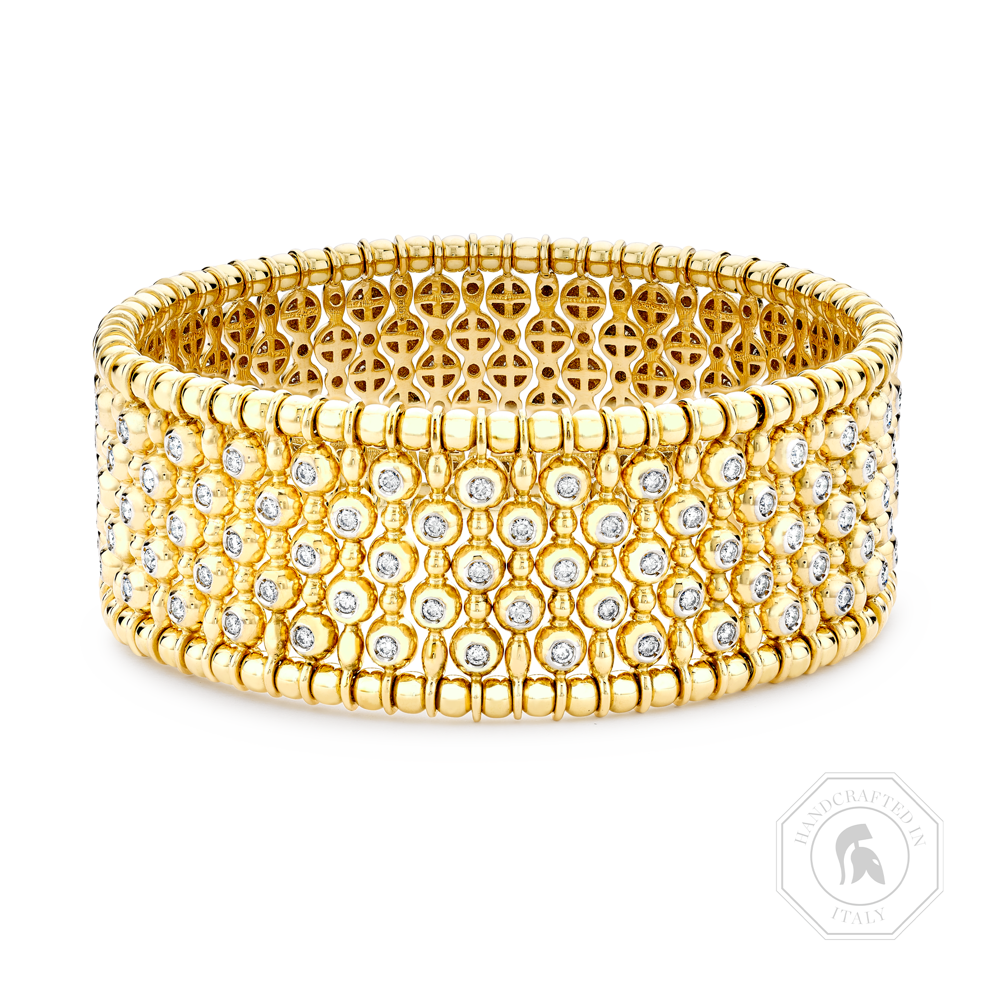 Bohemia Diamond Wide Bangle Brilliant Cut, Rub Over Set_1