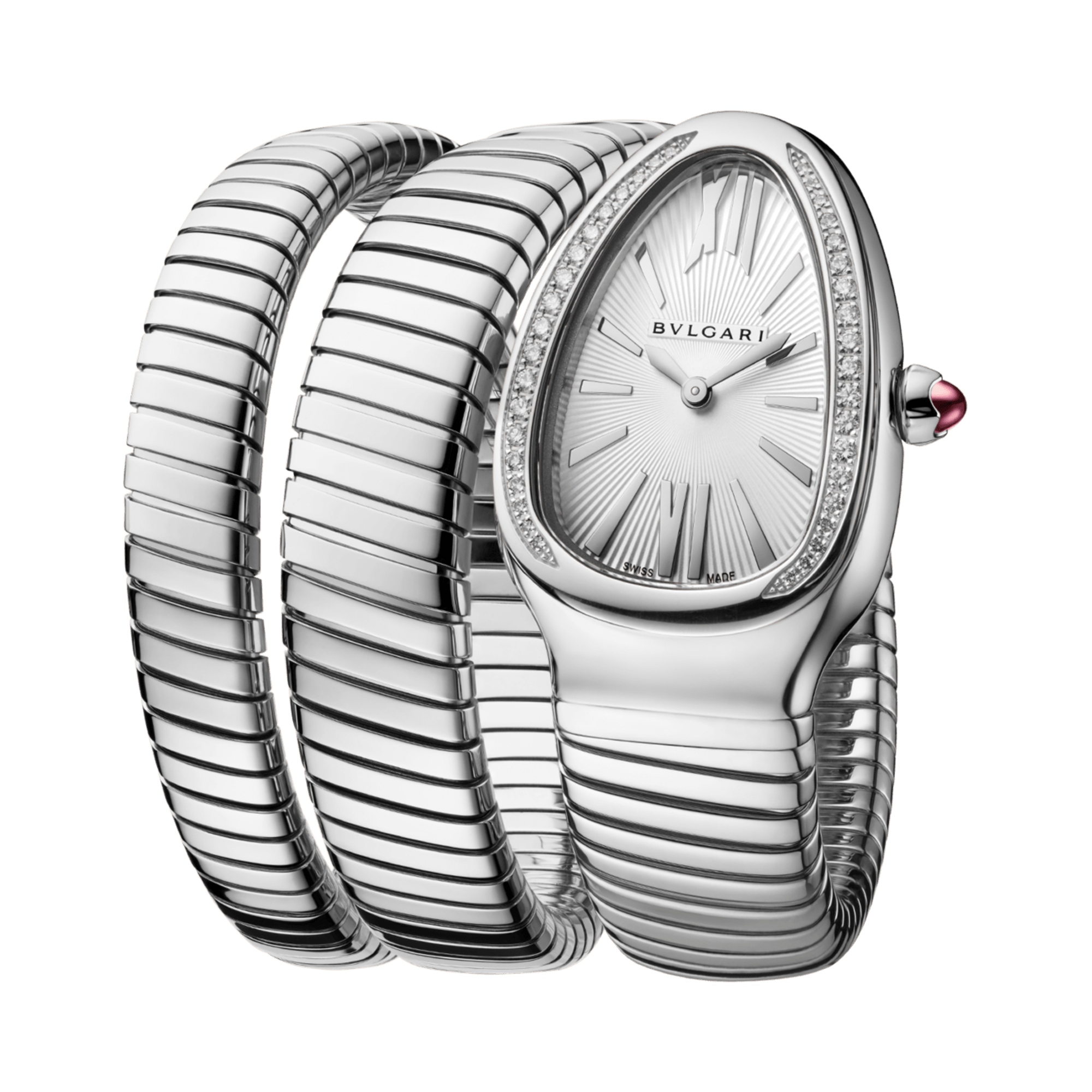 Bvlgari Serpenti Tubogas 35mm, Silver Dial, Baton & Roman Numerals_3