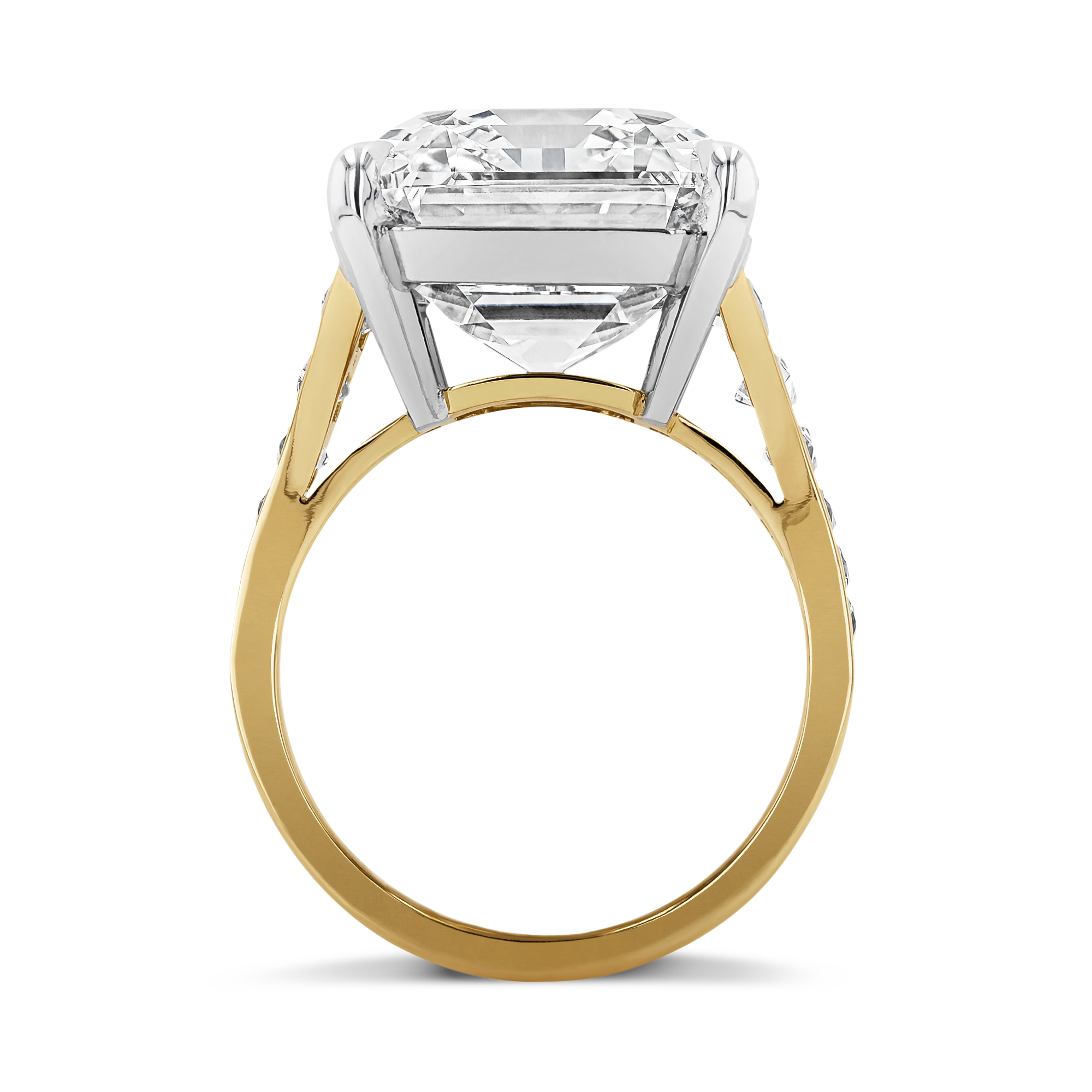 Masterpiece Pragnell Setting 17.26ct Diamond Solitaire Ring Emerald Cut, Claw Set_3