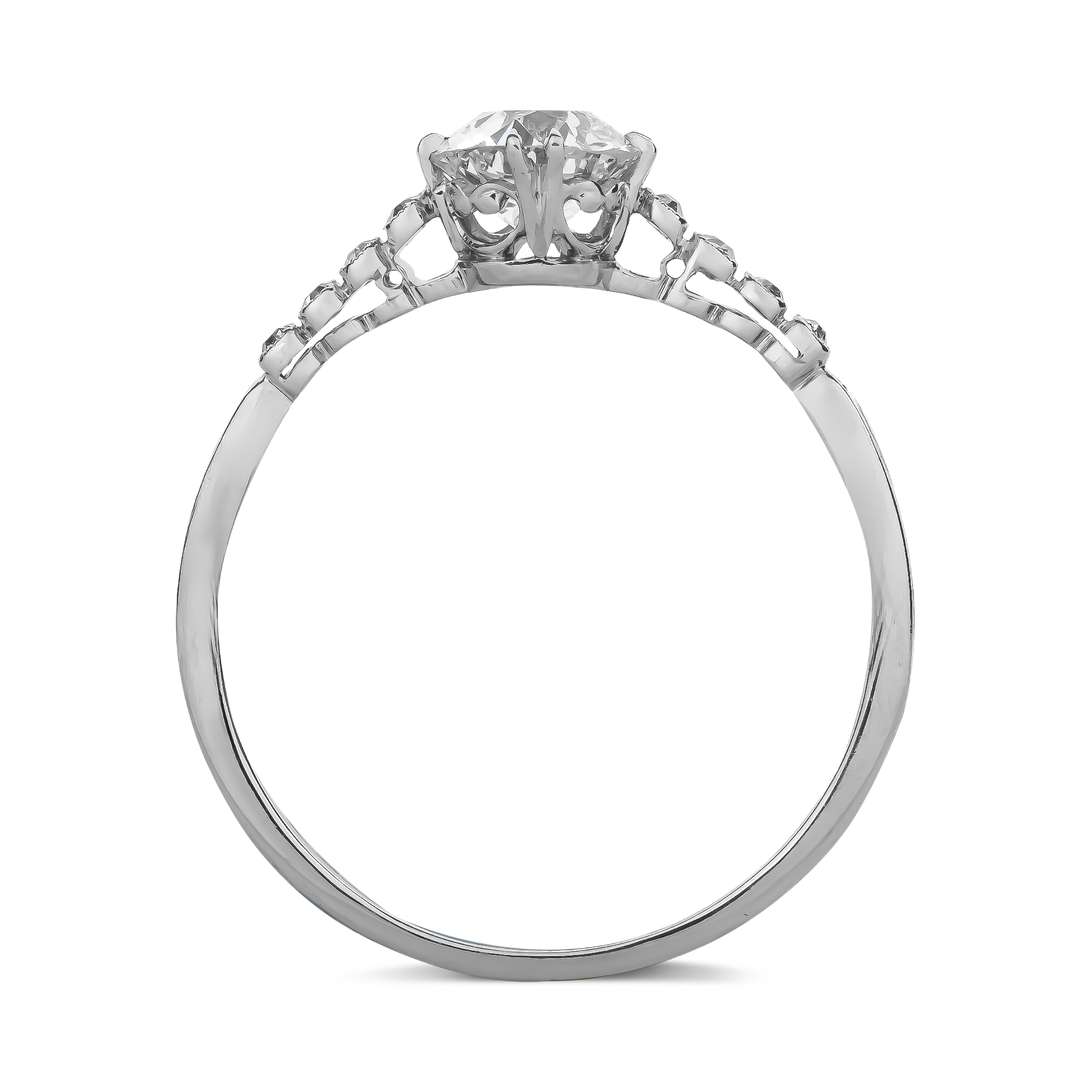 Old Cut 0.68ct Diamond Ring Old Cut, Claw Set_3