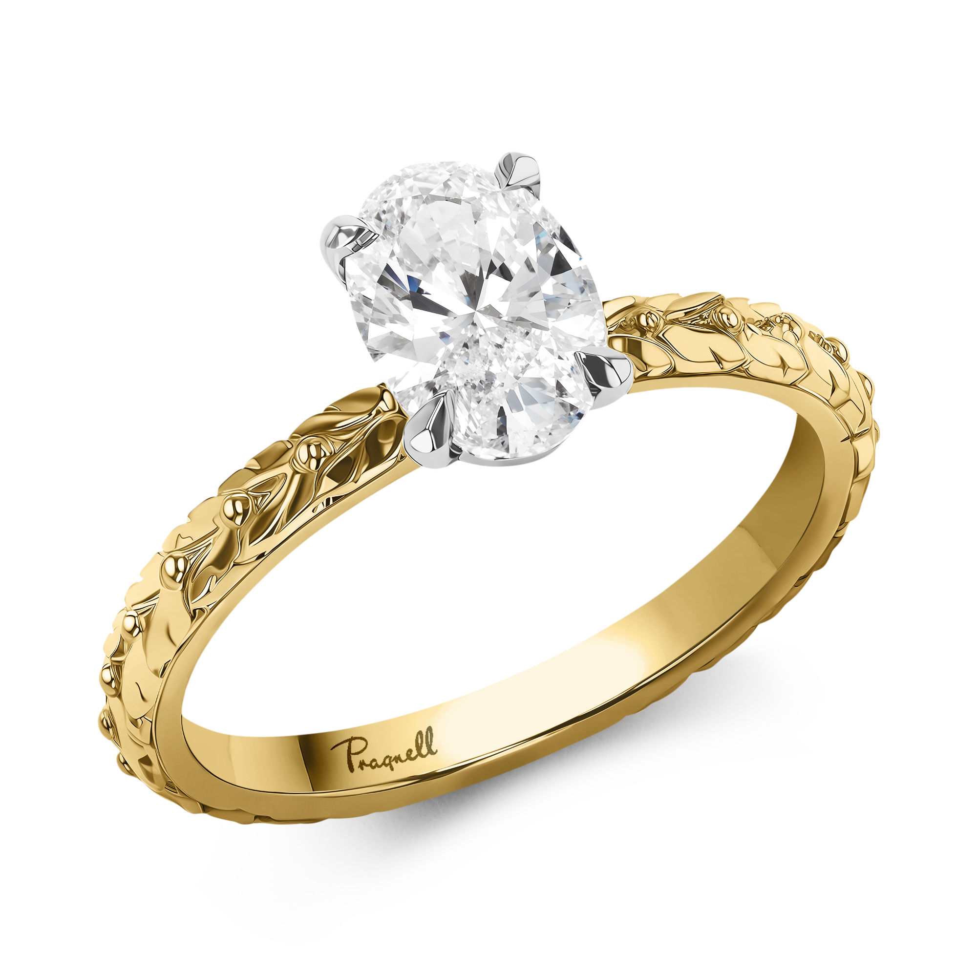 Apple Blossom 1.01ct Oval Cut Diamond Ring Oval Cut, Claw Set_1