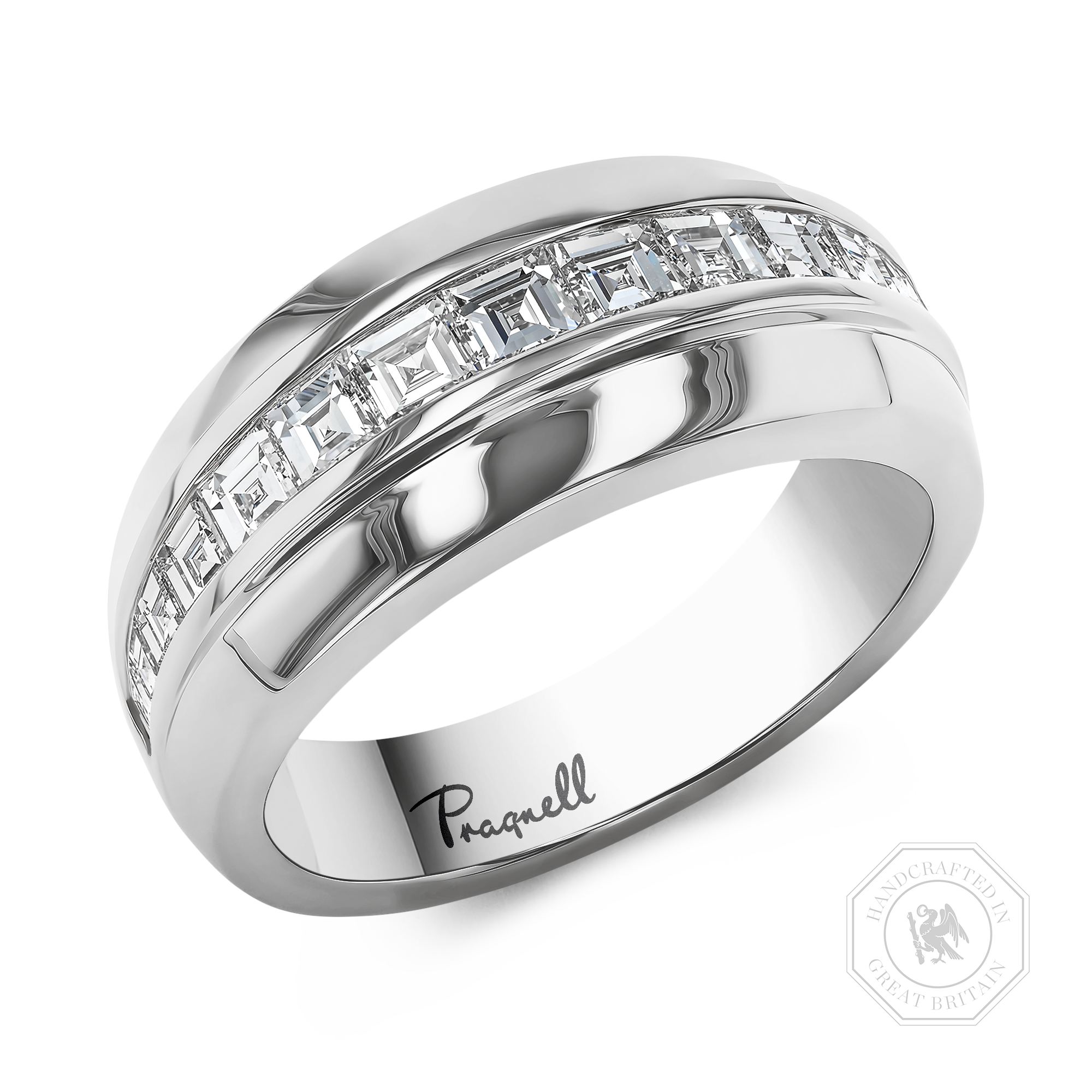 Manhattan 1.06ct Diamond Single Row Ring Carre Cut, Channel Set_1