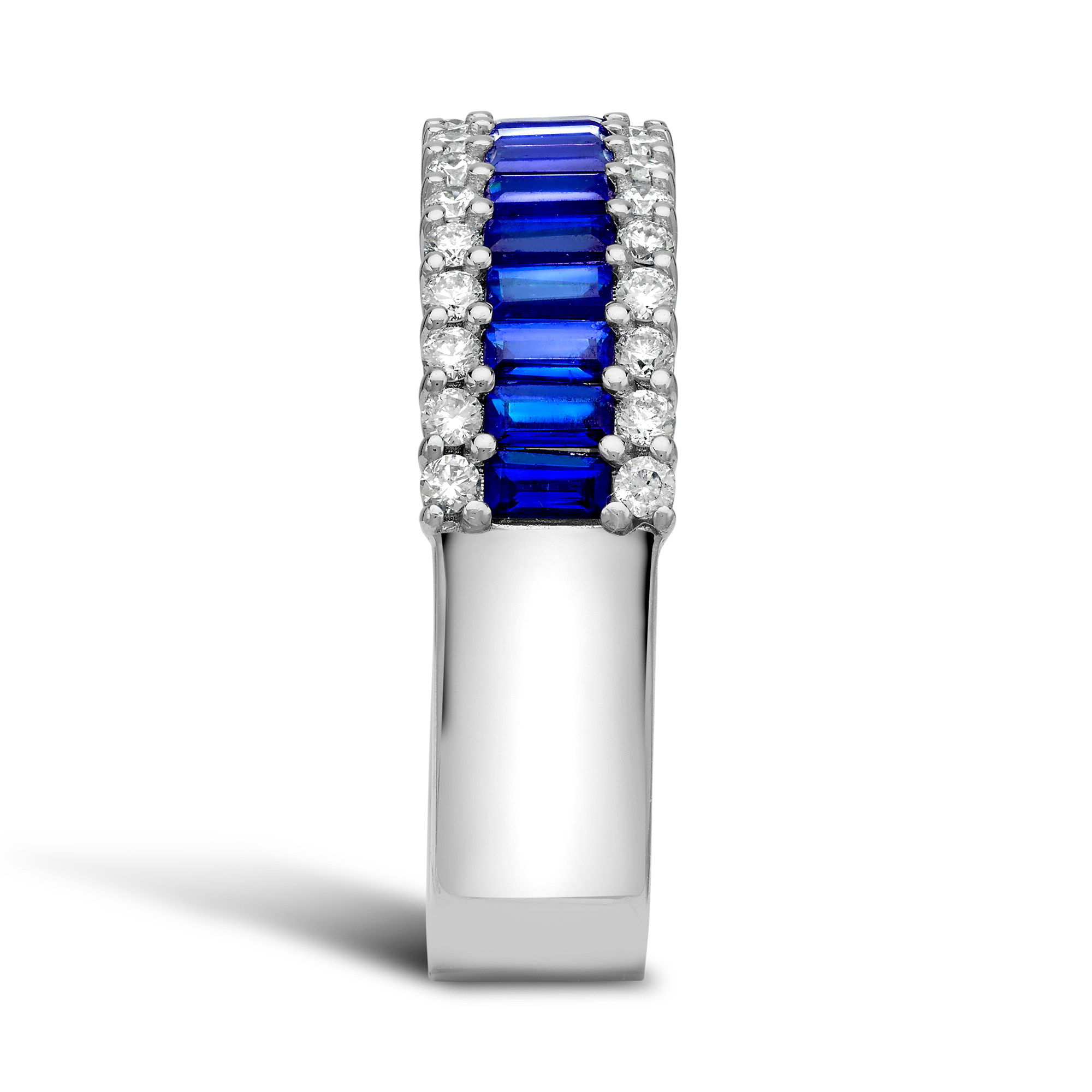 Sapphire and Diamond Eternity Ring Baguette Cut, Brilliant Cut, Claw Set_4
