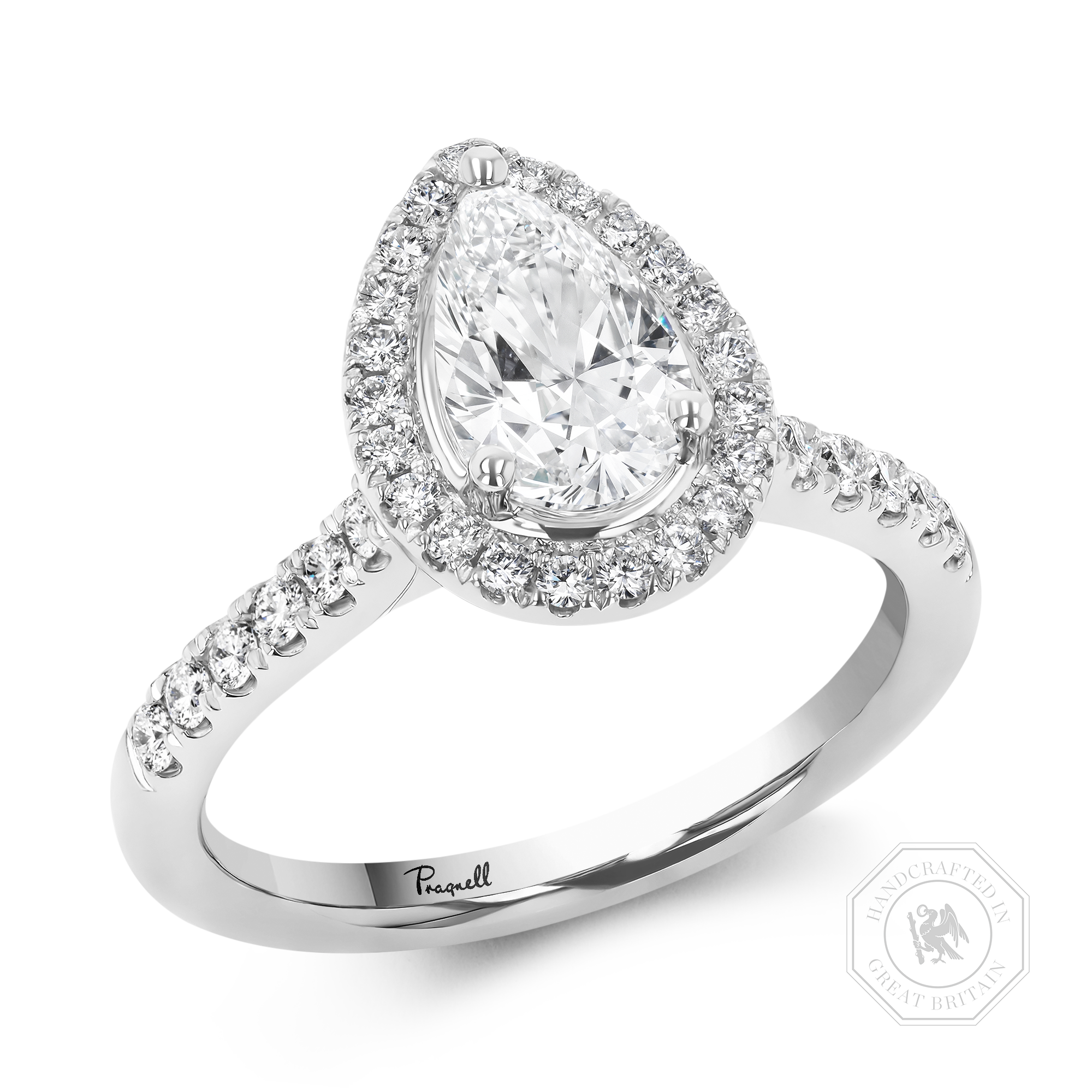 Celestial 1.00ct Pear Shaped Diamond Cluster Ring Pear Shaped, Claw Set_1