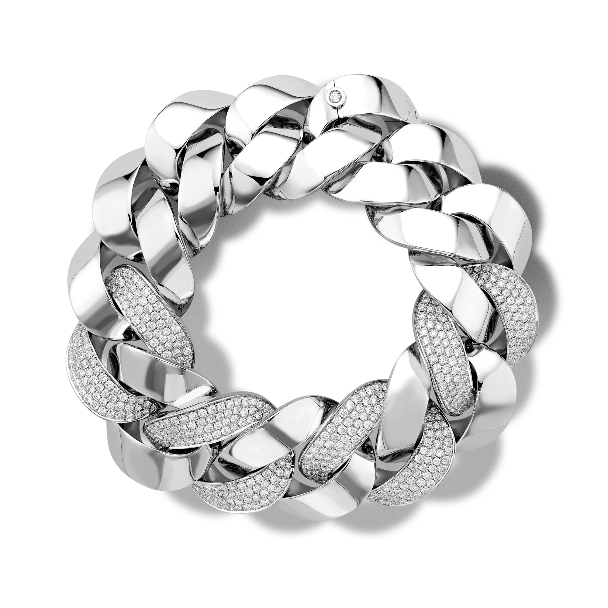 Cuba Large Chain Diamond Bracelet Brilliant Cut, Pavé Set_1