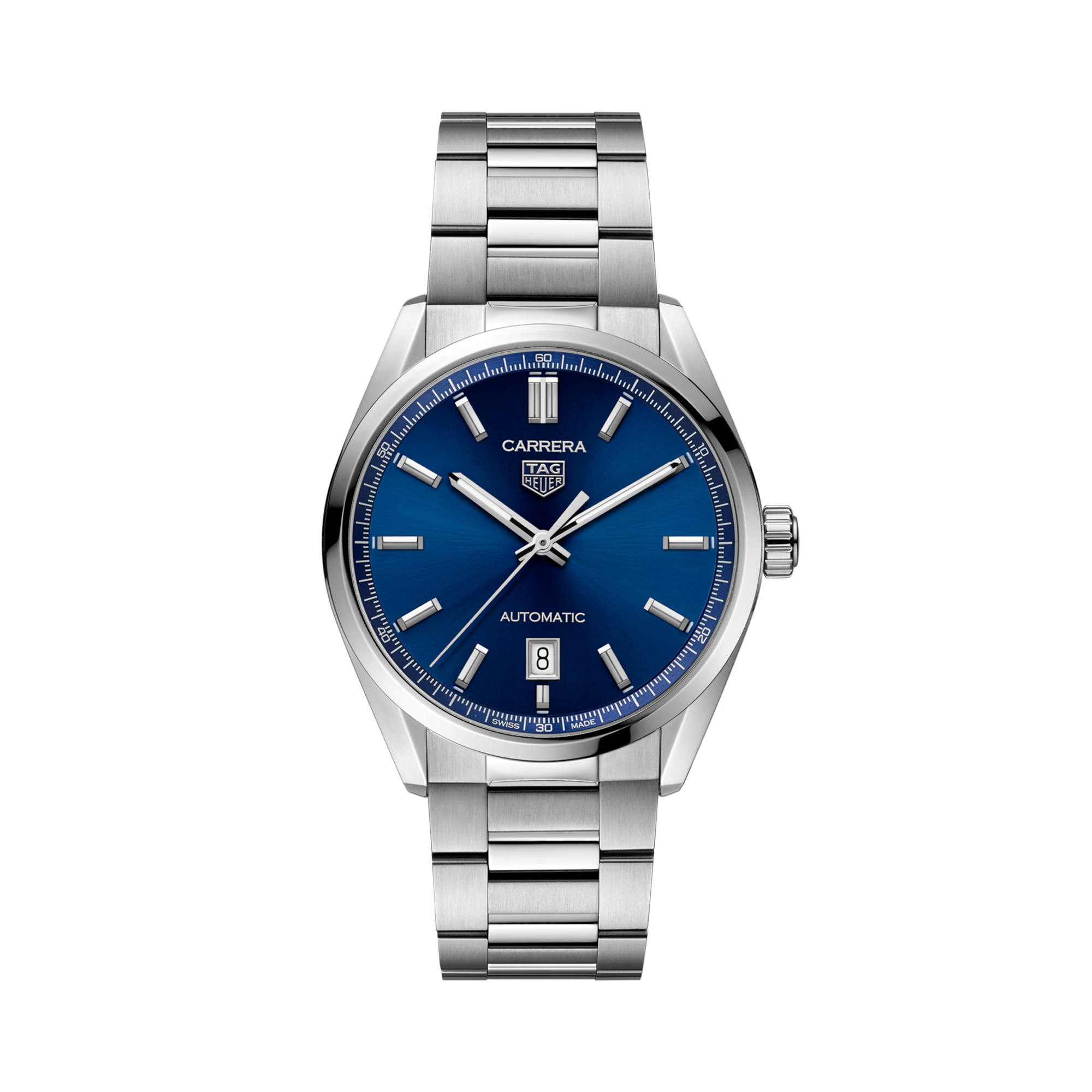 Tag Heuer Carrera Date 39mm, Blue Dial, Baton Numerals_1
