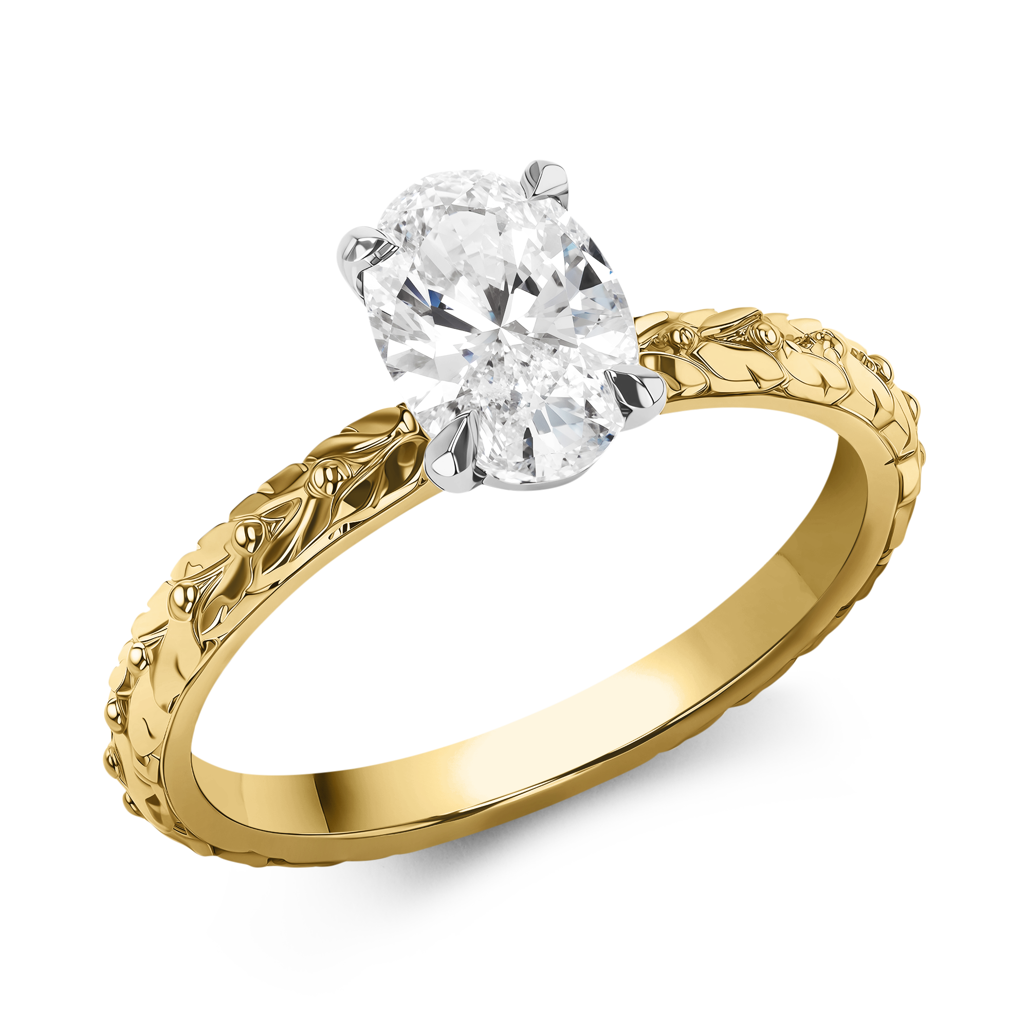 Apple Blossom 1.01ct Oval Diamond Solitaire Ring Oval Cut, Claw Set_1
