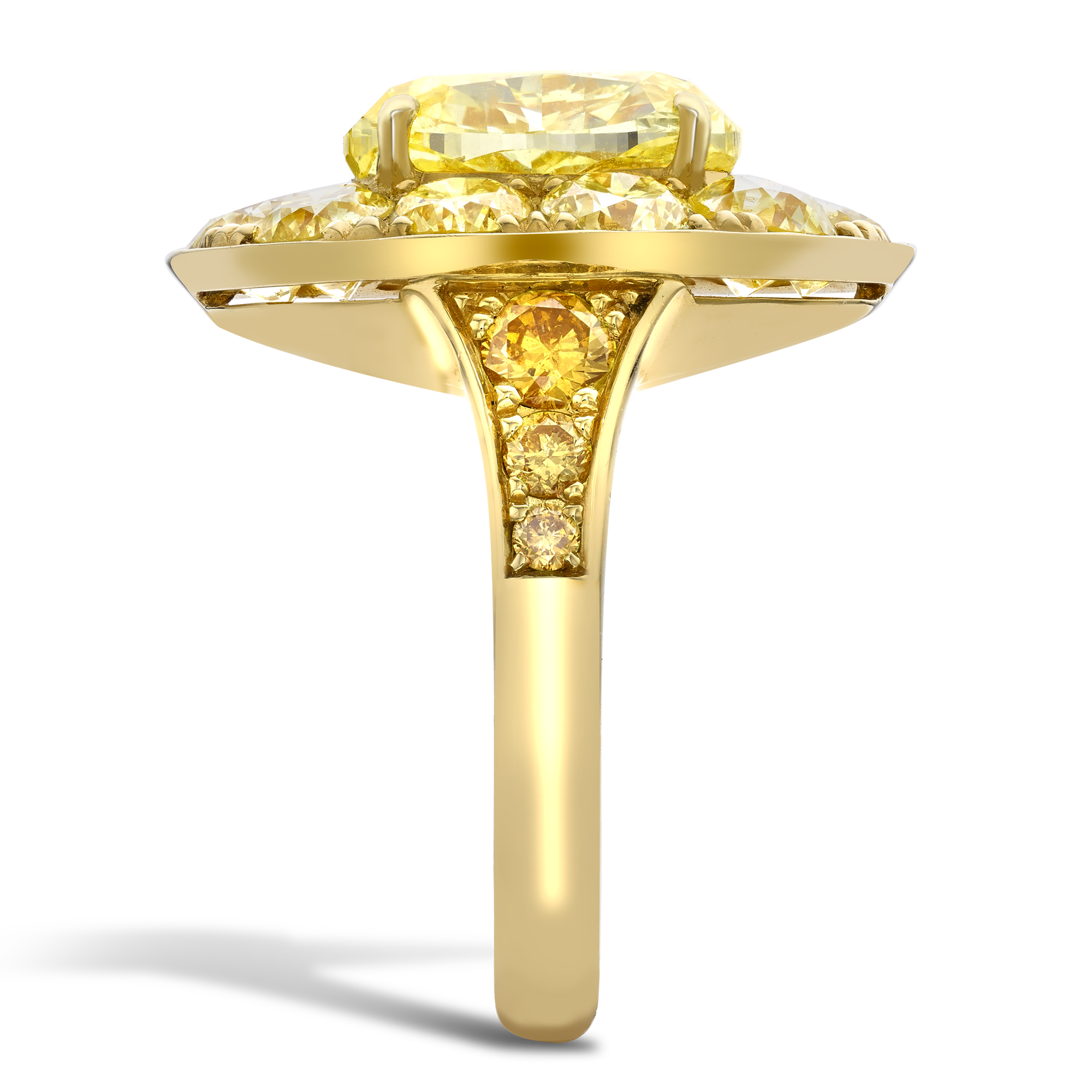 Masterpiece Fancy Vivid Yellow Diamond Ring Oval & Brilliant Cut, Claw Set_4