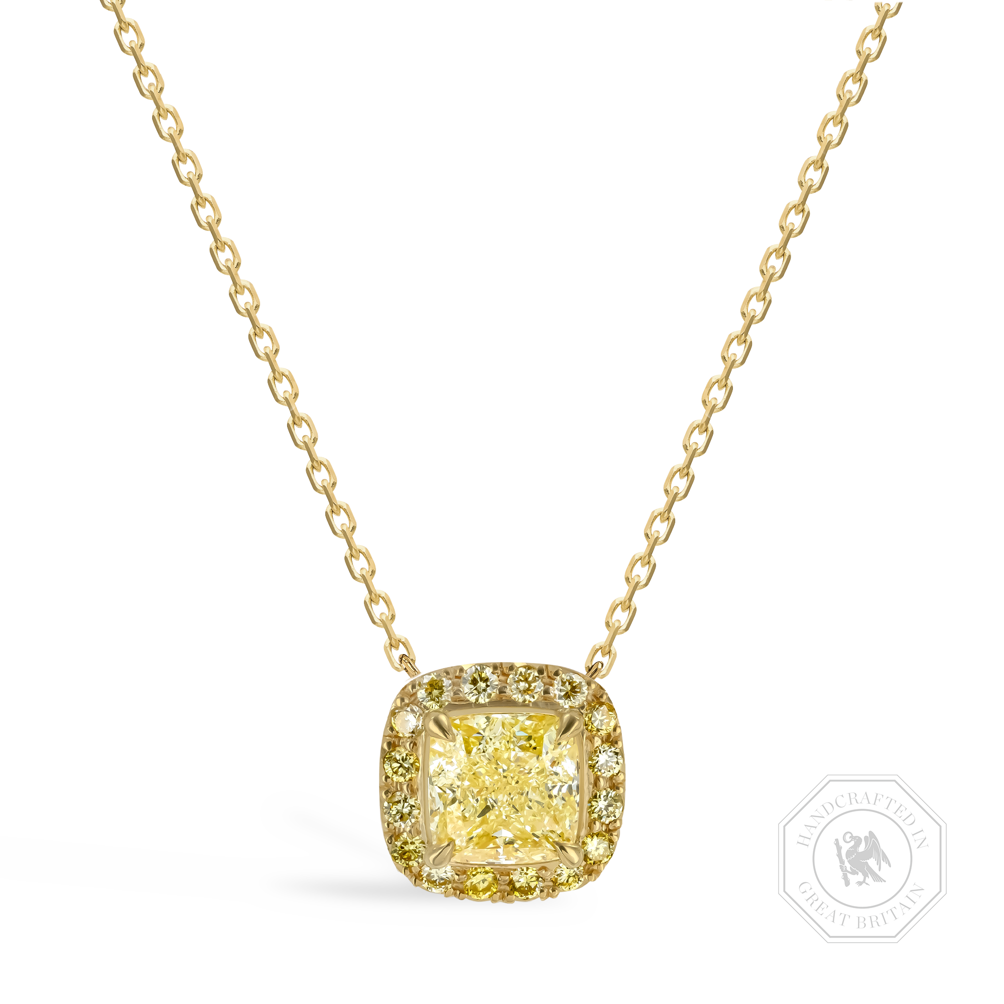 Fancy Yellow Pear shape Diamond Pendant Pear shape, Three Claw Set_1