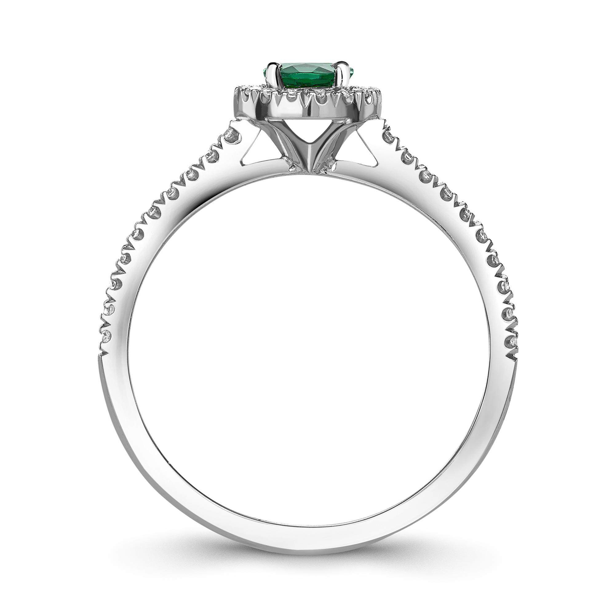 Celestial 0.30ct Emerald and Diamond Cluster Ring Brilliant cut, Claw set_3