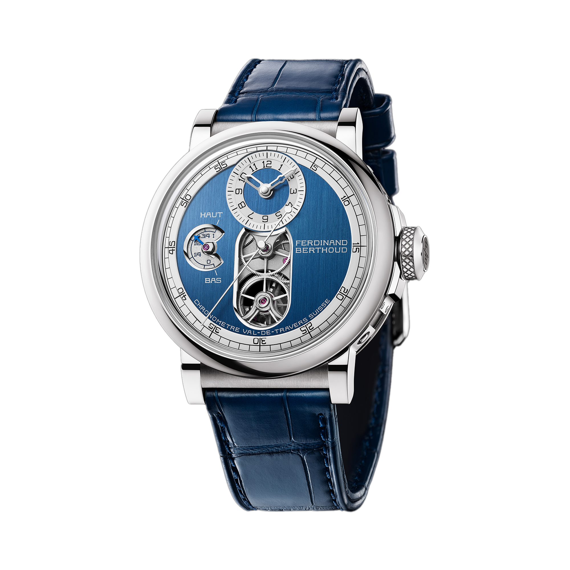 Ferdinand BerthoudChronomètre FB 2T 44mm, Blue Dial, Arabic/Baton Numerals_1
