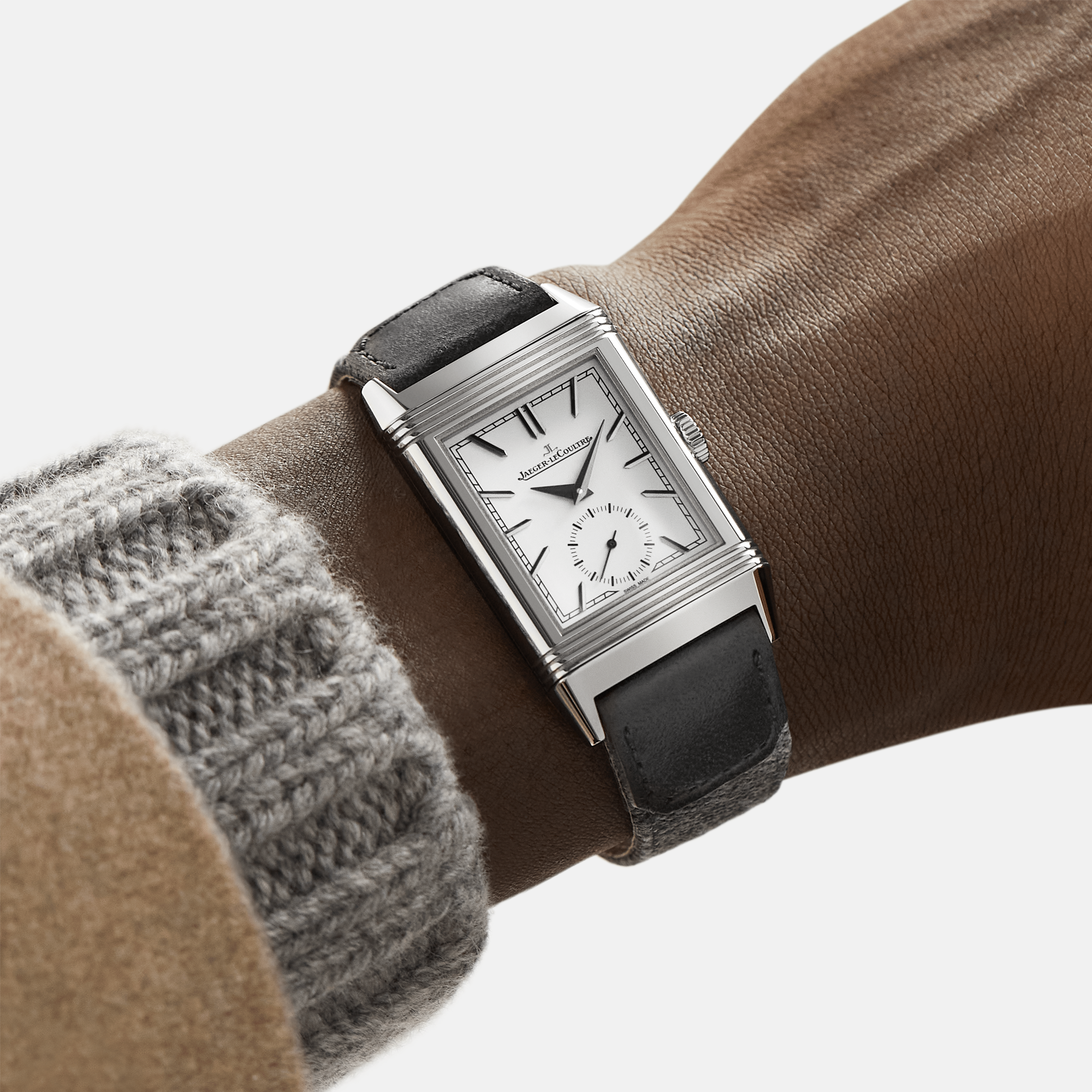 Jaeger-LeCoultre Reverso Tribute Monoface Small Seconds 27.4mm, Silver Dial, Baton Numerals_6