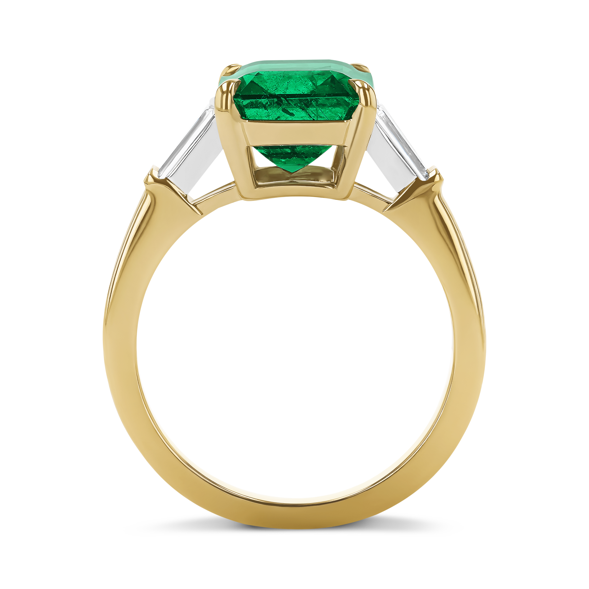 Octagonal Cut 3.23ct Zambian Emerald and Diamond Ring Octagonal Cut, Claw Set_3