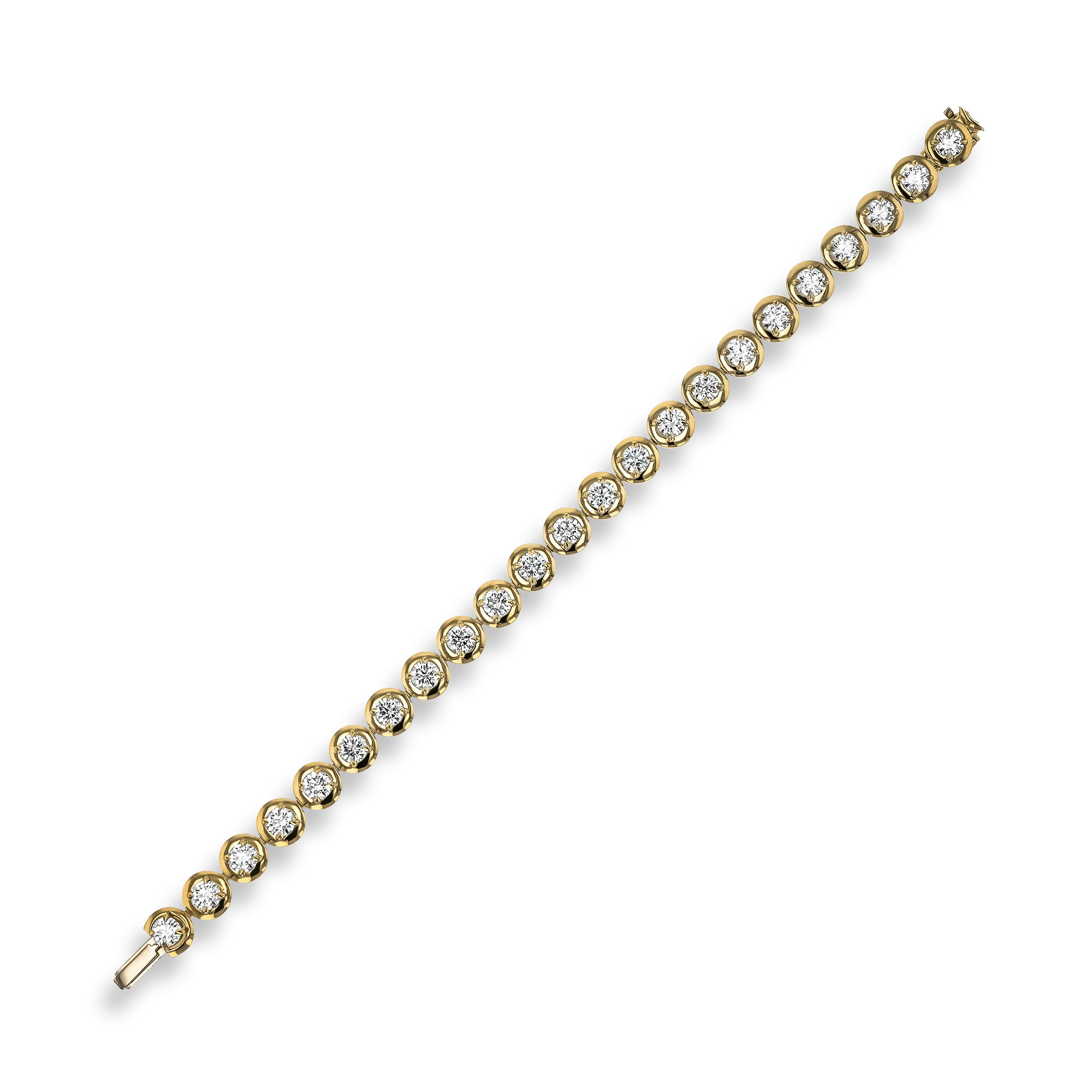 Skimming Stone 7.36ct Diamond Line Bracelet Brilliant cut, Claw set_2