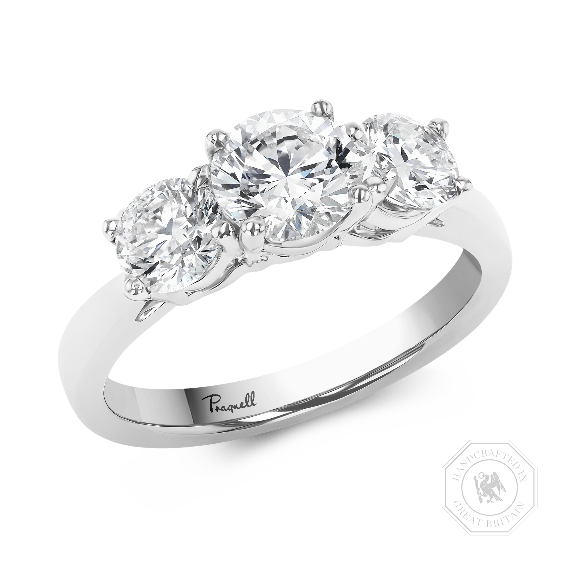 Trilogy 2.04ct Brilliant Cut Diamond Three Stone Ring Brilliant cut, Claw set_1