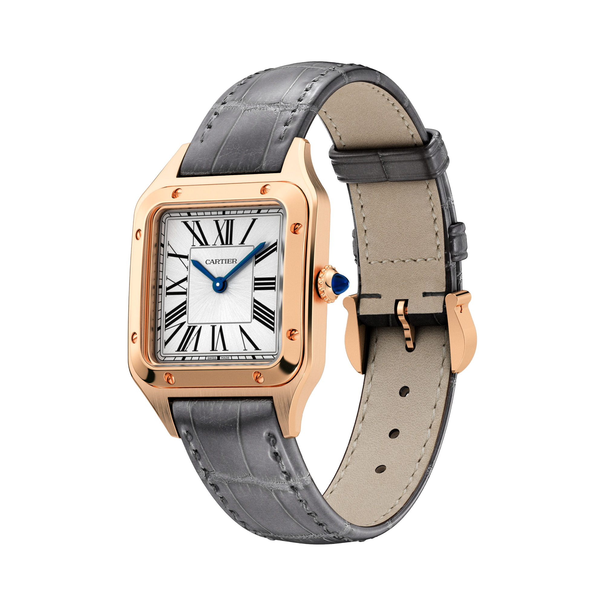Cartier Santos de Cartier 27.5mm, Silver Dial, Roman Numerals_2