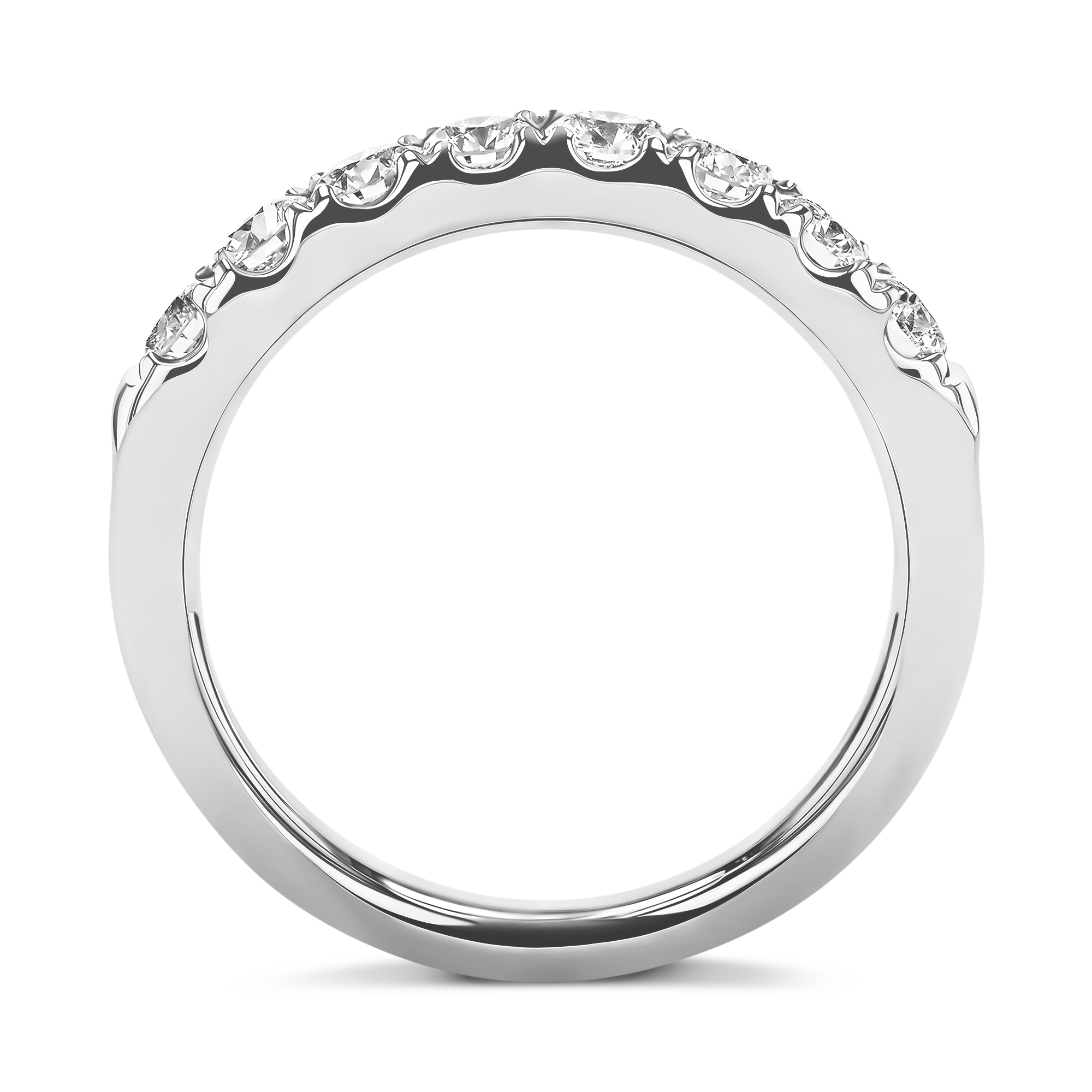 Brilliant Cut Diamond Half Eternity Ring Brilliant Cut  Half Eternity  Micro Pavé Set_3