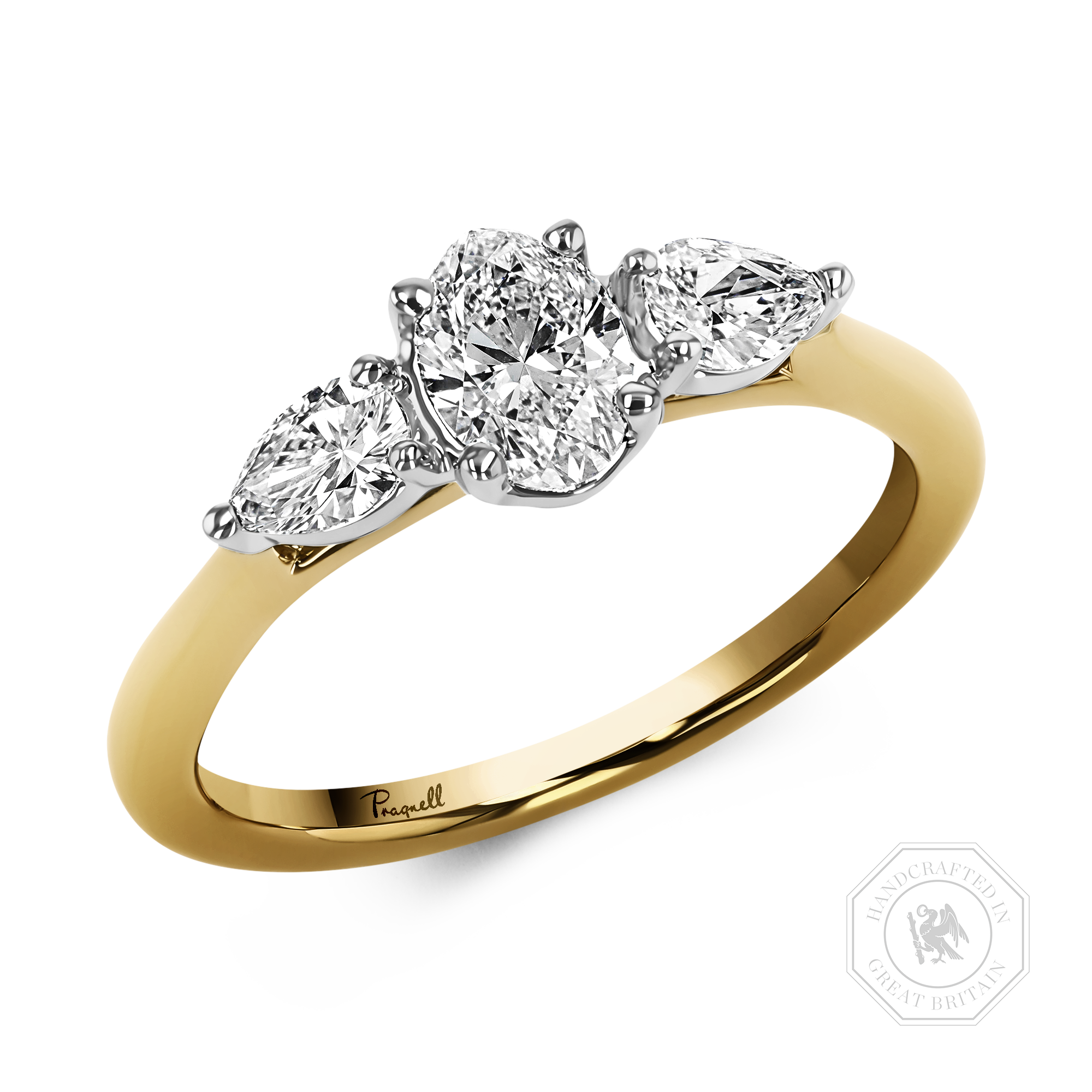 Classic 0.50ct Oval Cut Diamond Three Stone Ring Oval Cut, Claw Set_1