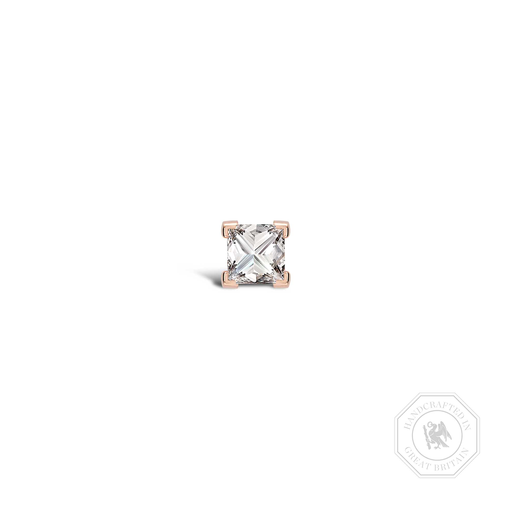 RockChic Diamond Solitaire Earring Princess Cut, Claw Set_1