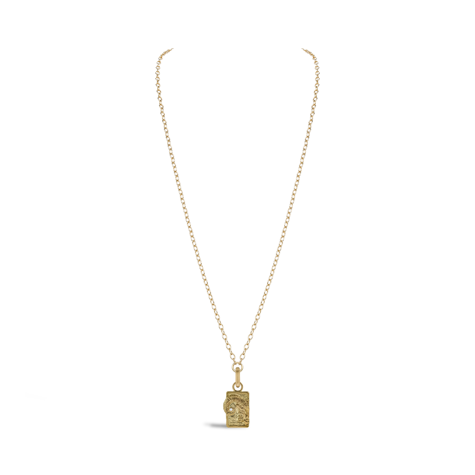 Zodiac Diamond Aries Pendant Charm Brilliant Cut, Rubover Set_3