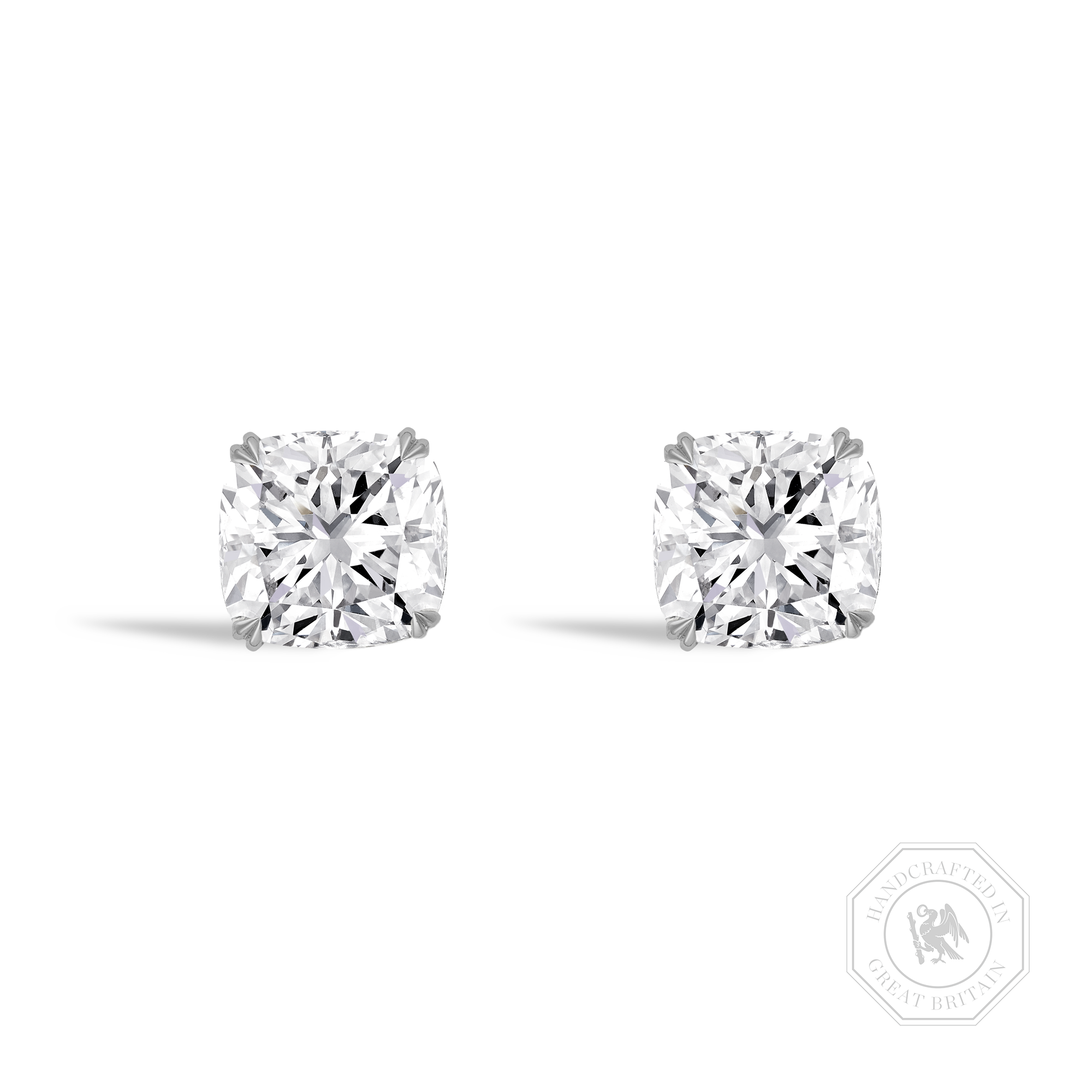 Windsor 3.04ct Cushion Cut Diamond Stud Earrings Cushion Cut, Claw Set_1