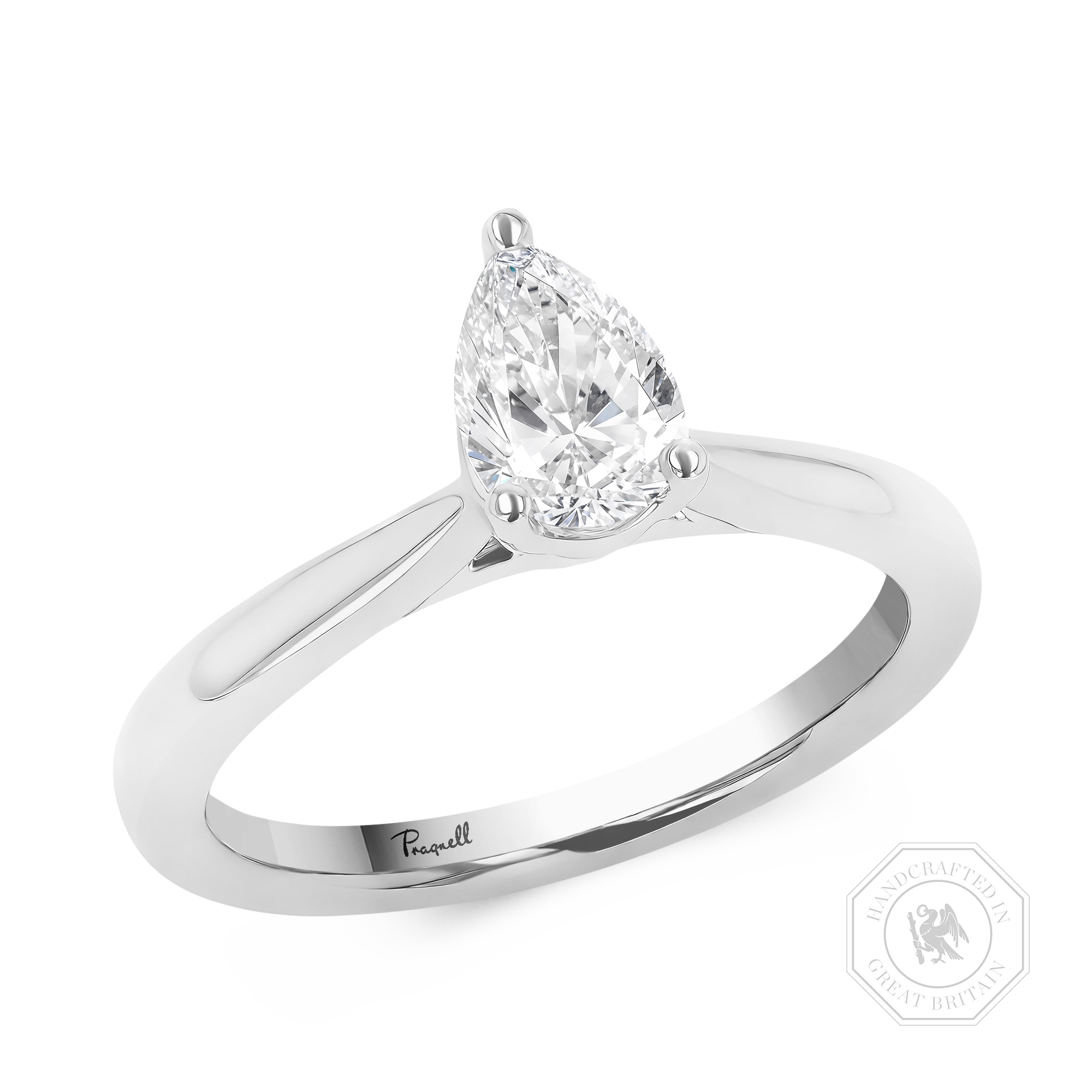 Gaia 0.71ct Pear Shaped Diamond Ring Pear Shaped, Claw Set_1