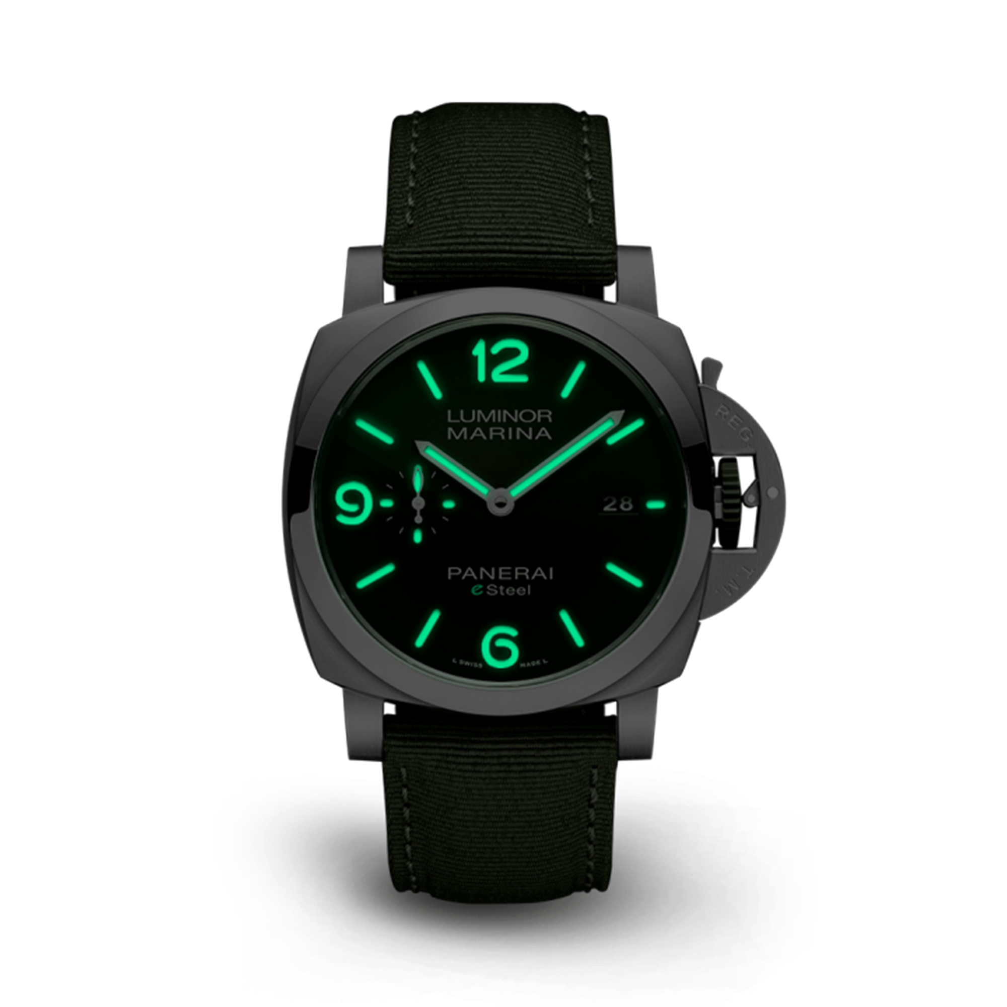 Panerai Luminor Marina ESteel™ Verde Smeraldo - 44mm 44mm, Green Dial, Arabic/Baton Numerals_3