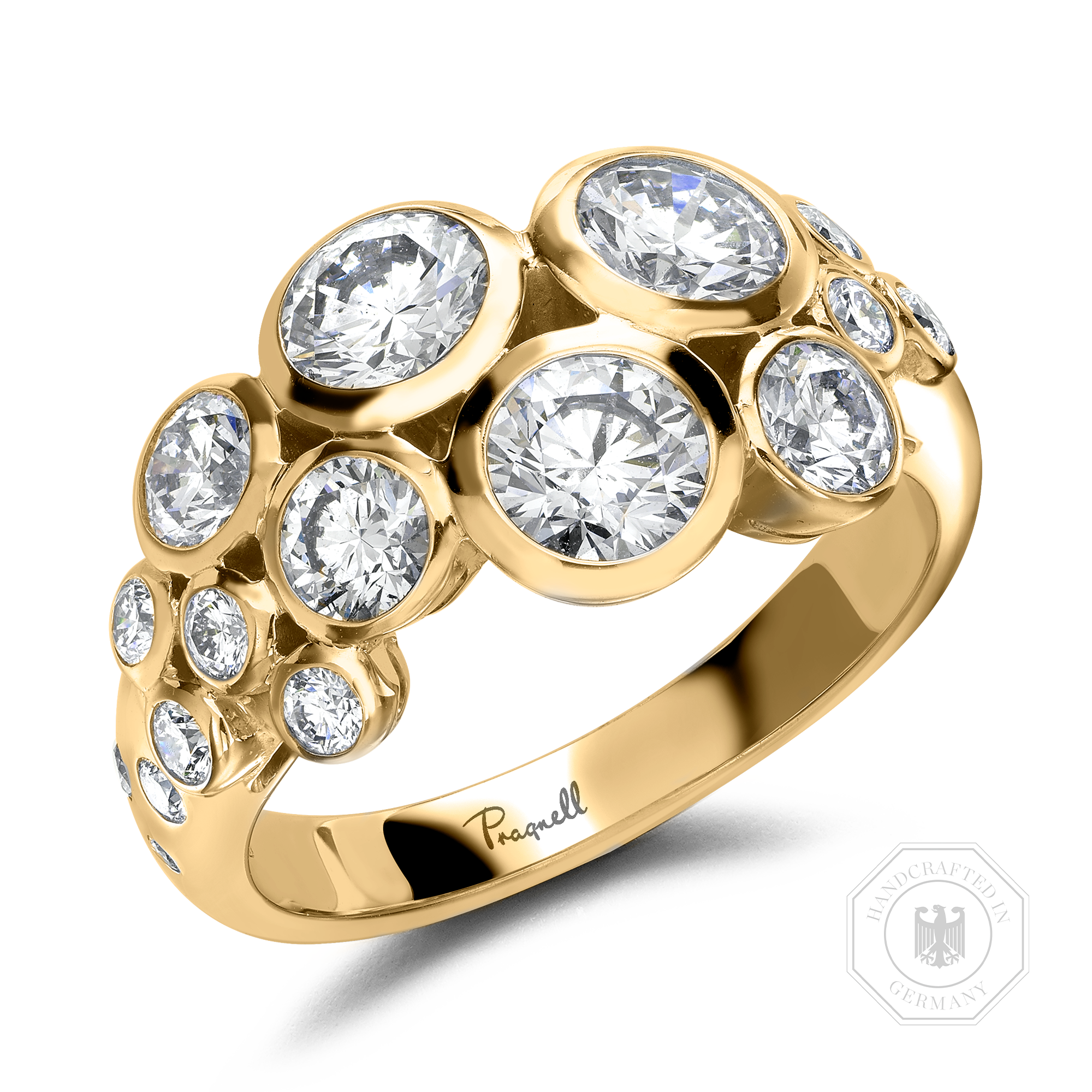 Bubbles Diamond Dress Ring Brilliant Cut, Rubover Set_1
