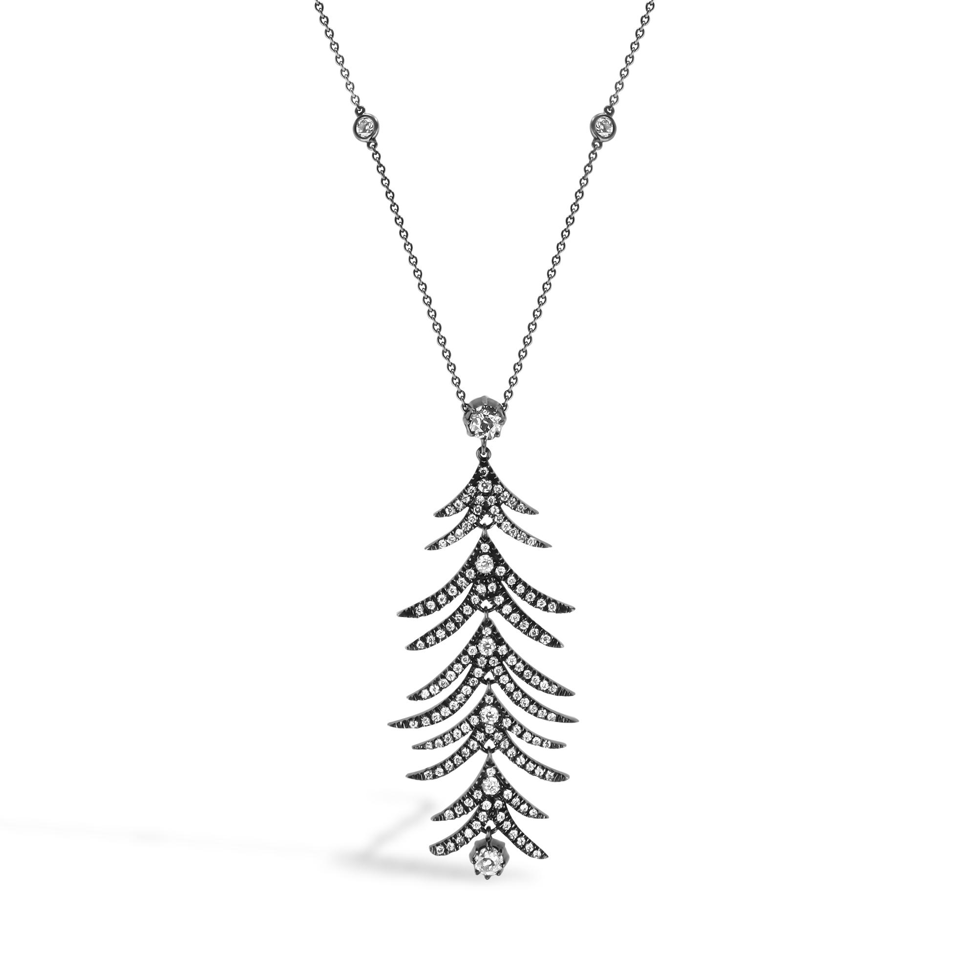 Old Cut Diamond Pendant Pendant with Brilliant Cut Diamonds_1