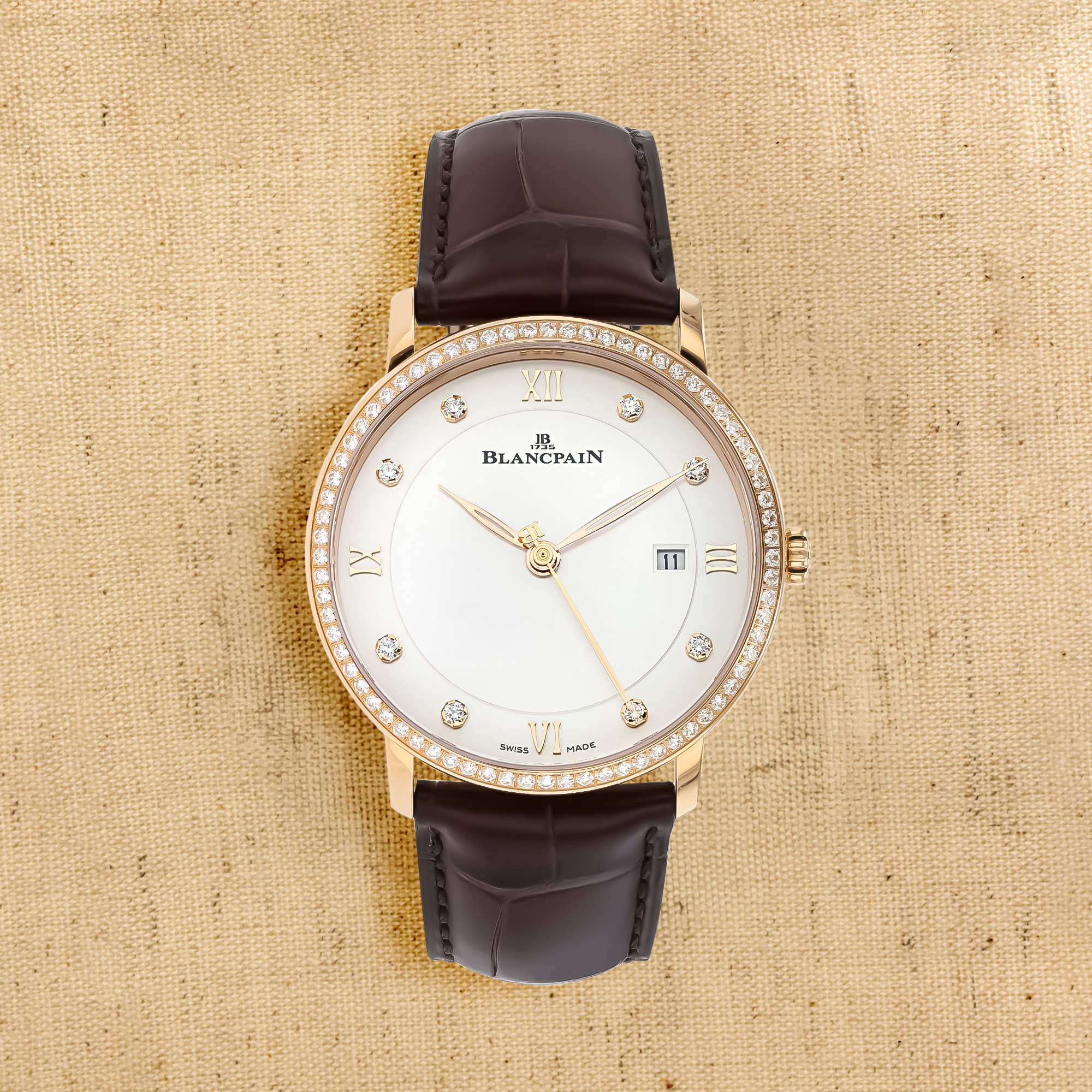 Pre-Owned Blancpain Villeret 40mm, White Dial, Diamond Numerals_1