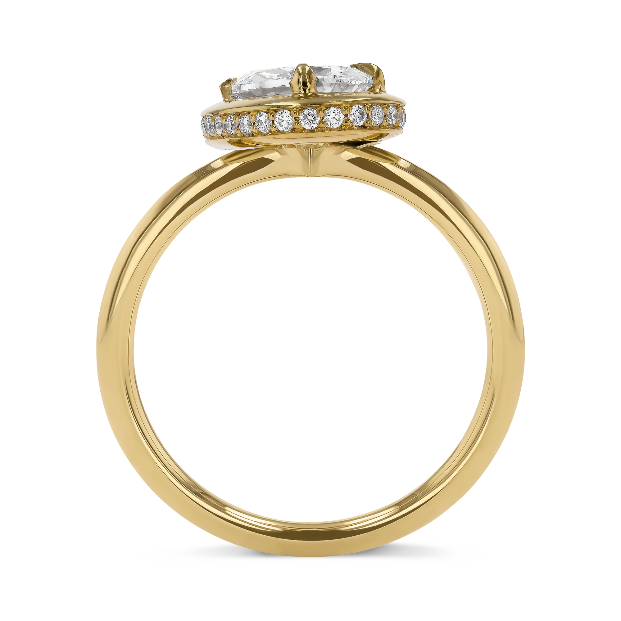 Skimming Stone Pear Shaped 1.00ct Diamond Ring Pear Shape, Claw Set_3