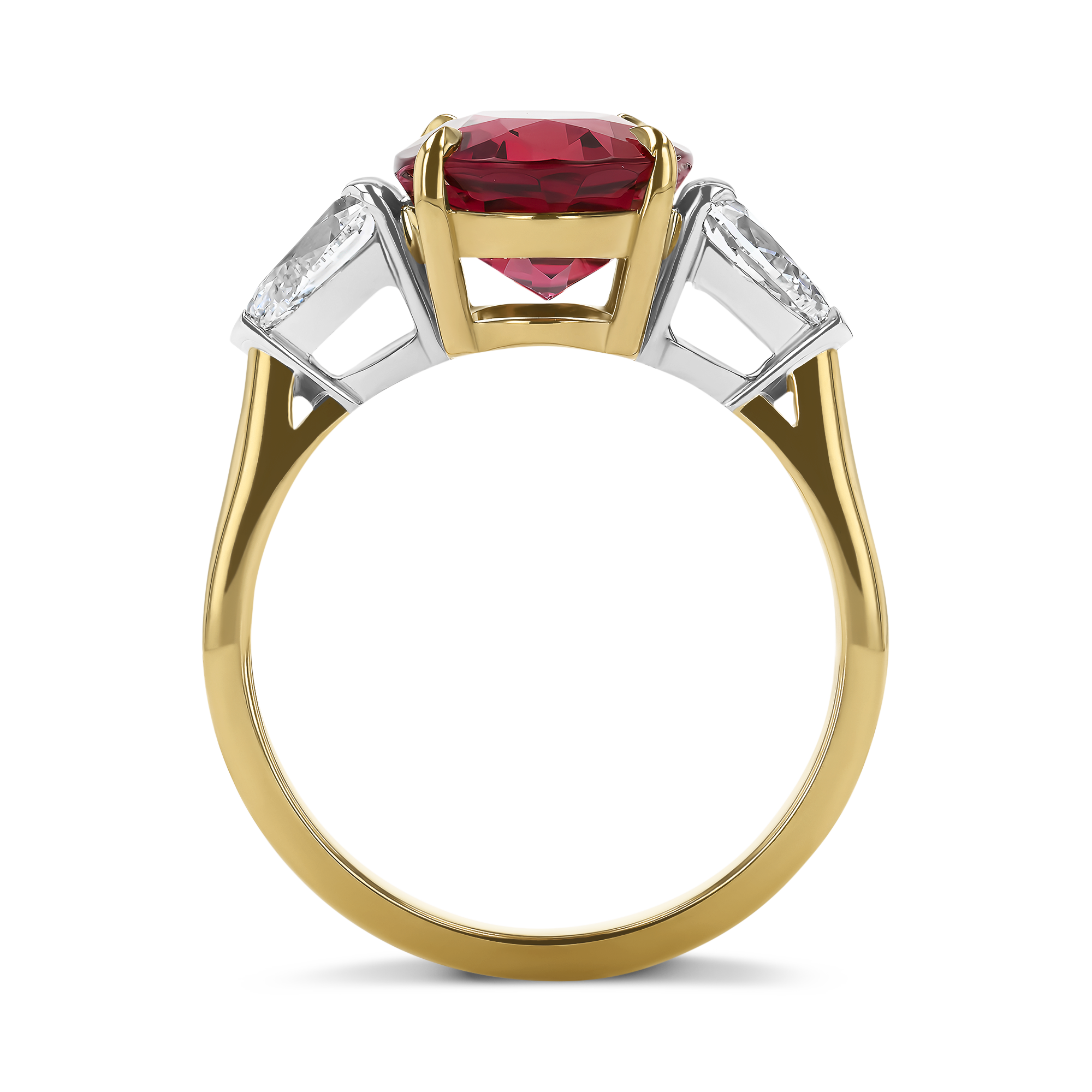Oval Cut 3.23ct Rubellite and Diamond Ring Oval Cut, Claw Set_3