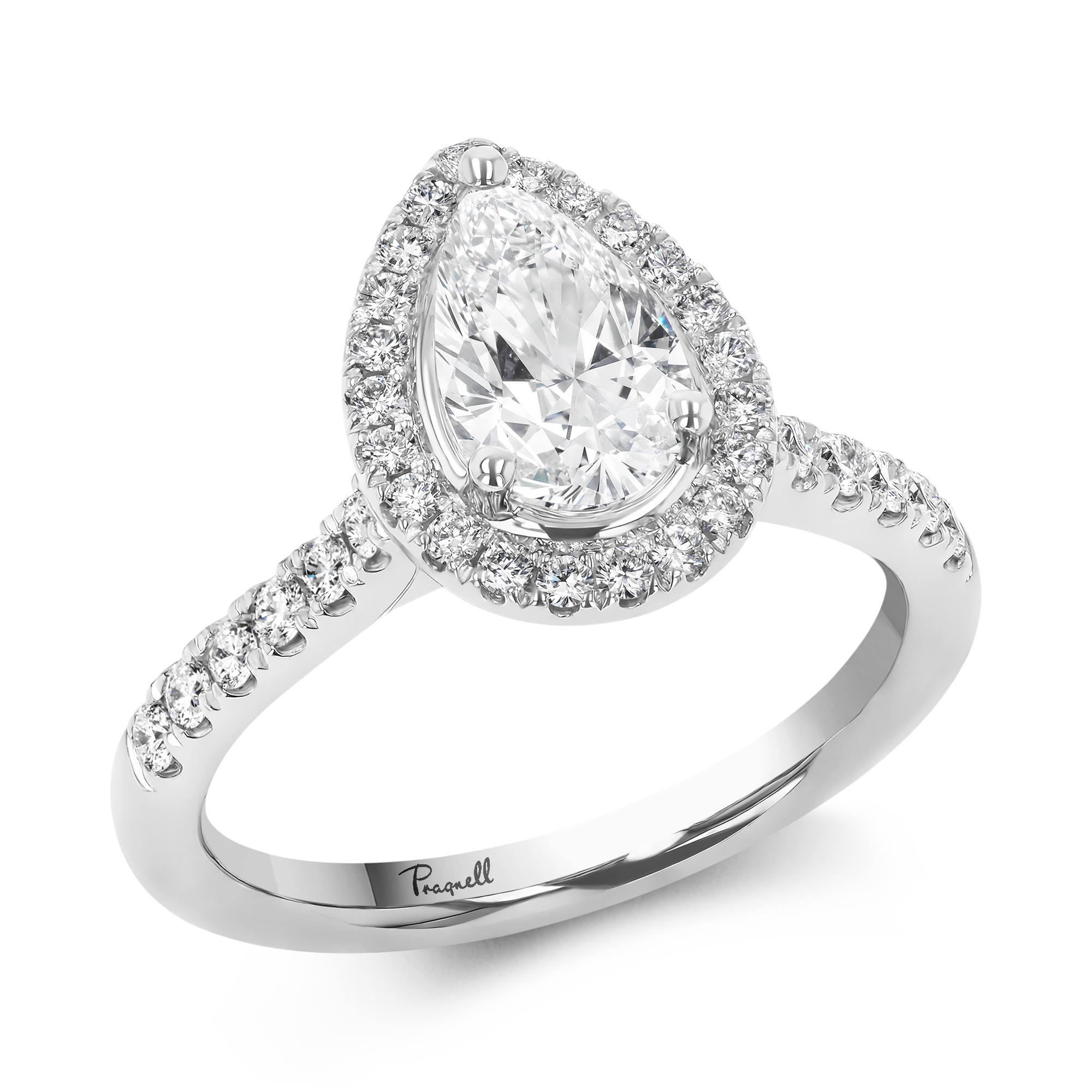 Celestial 0.33ct Pear Shaped Diamond Cluster Ring Pear Shaped, Claw Set_1