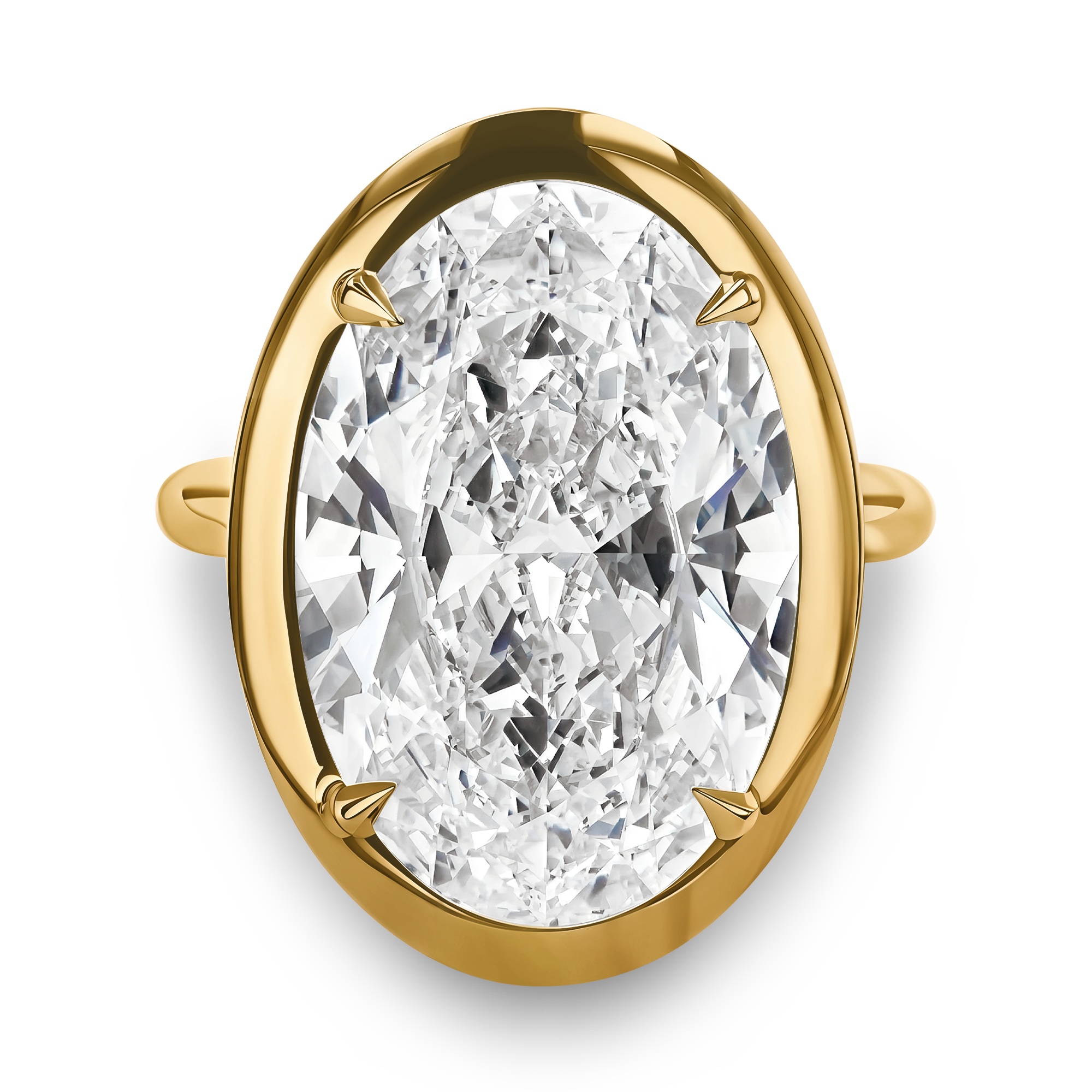 Masterpiece Skimming Stone 10.32ct Oval Diamond Solitaire Ring Oval Cut, Claw Set_2
